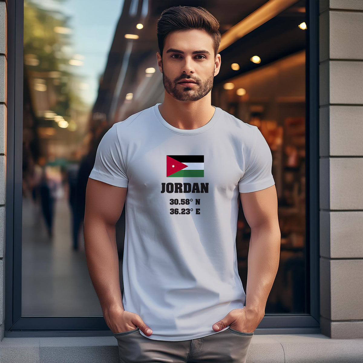 Jordan Latitude Longitude Men Unisex T-Shirt