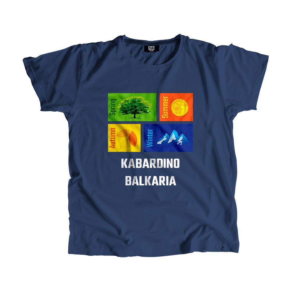 KABARDINO BALKARIA Seasons Men Unisex T-Shirt (Navy Blue)