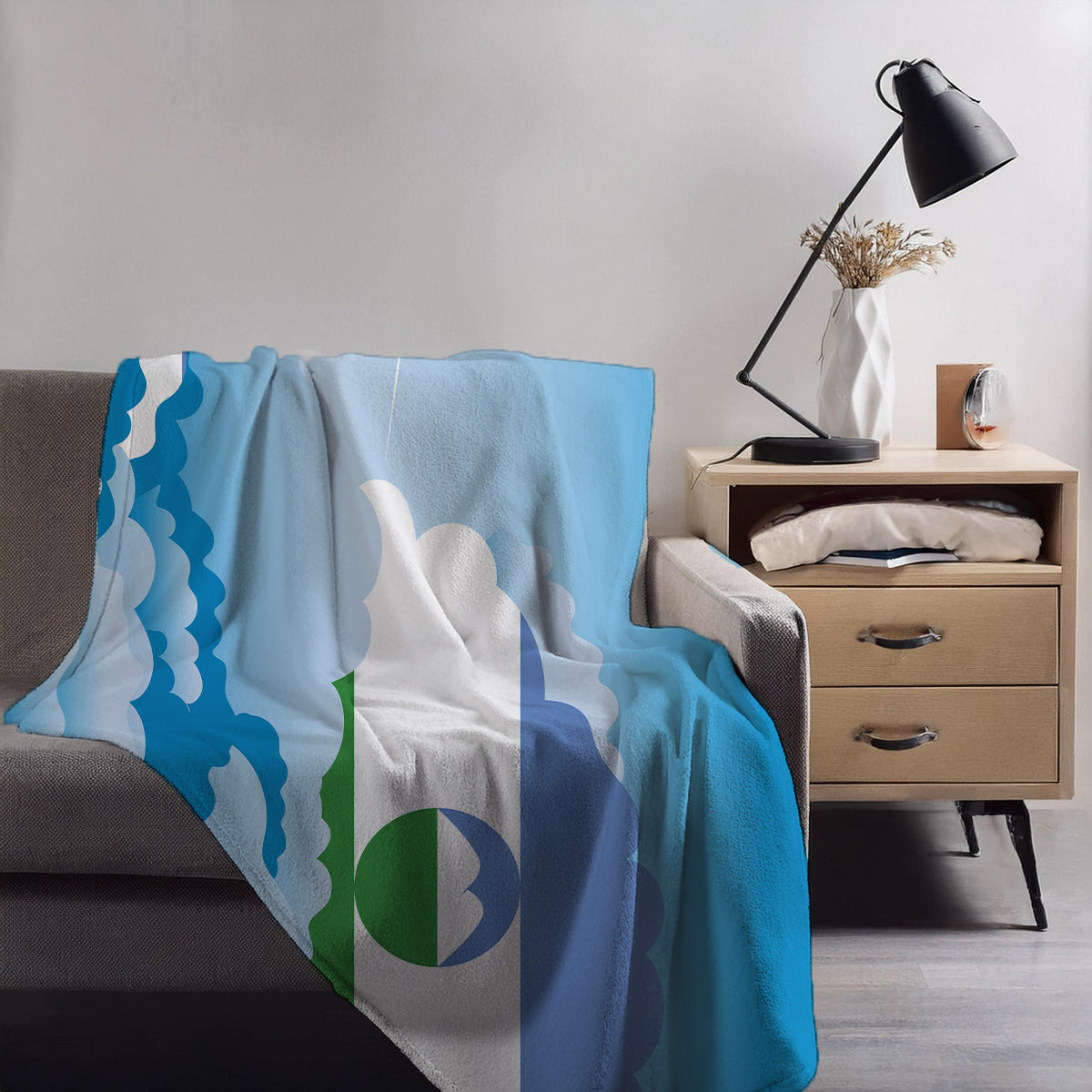 Kabardino Balkaria Day Clouds Blanket Throw