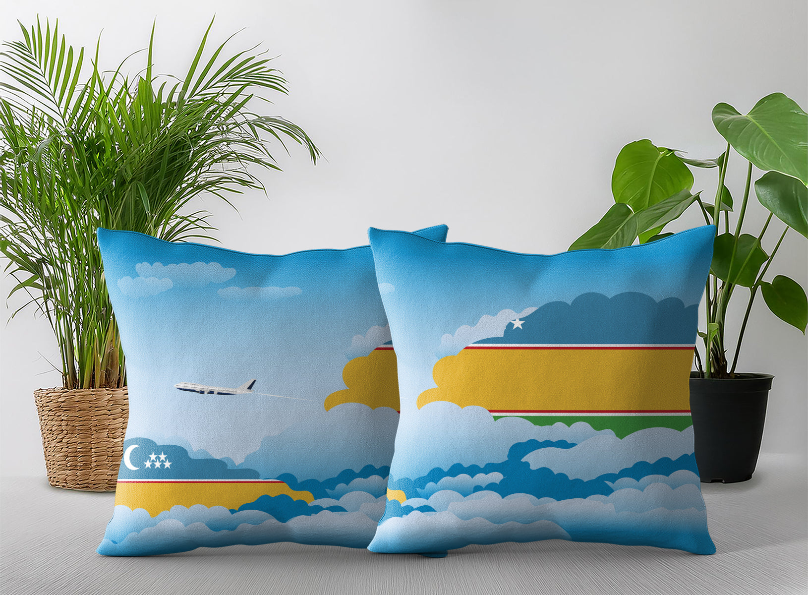 Karakalpakstan Day Clouds Pillow Case and Pillow Throw