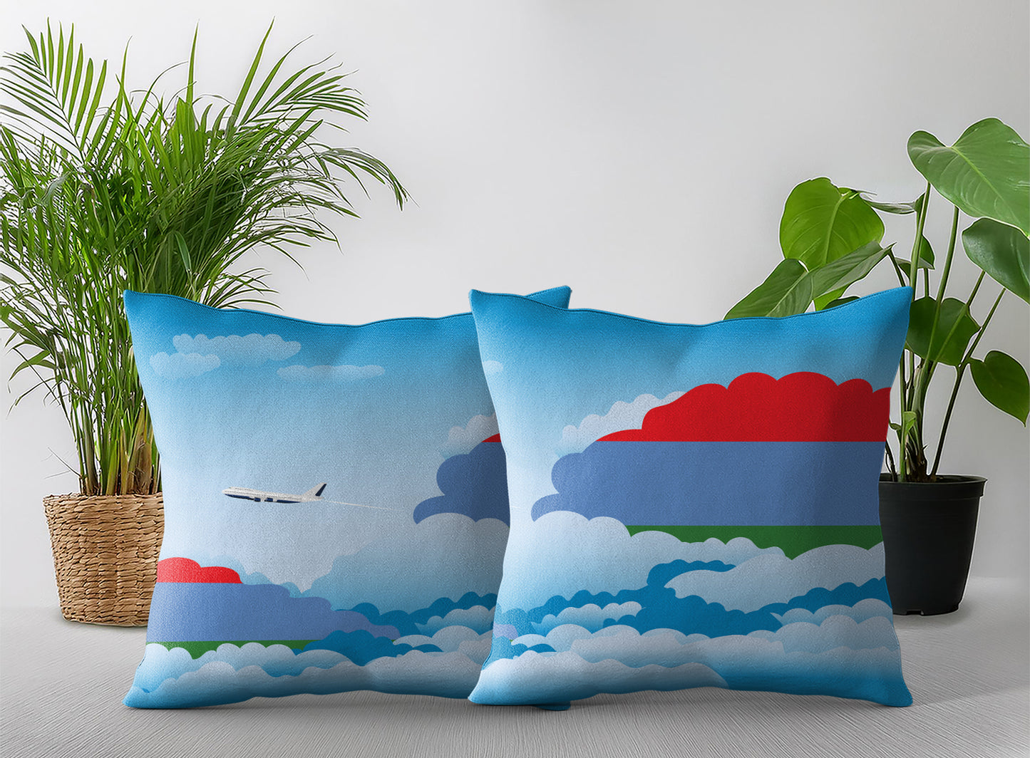 Karelia Day Clouds Pillow Case and Pillow Throw