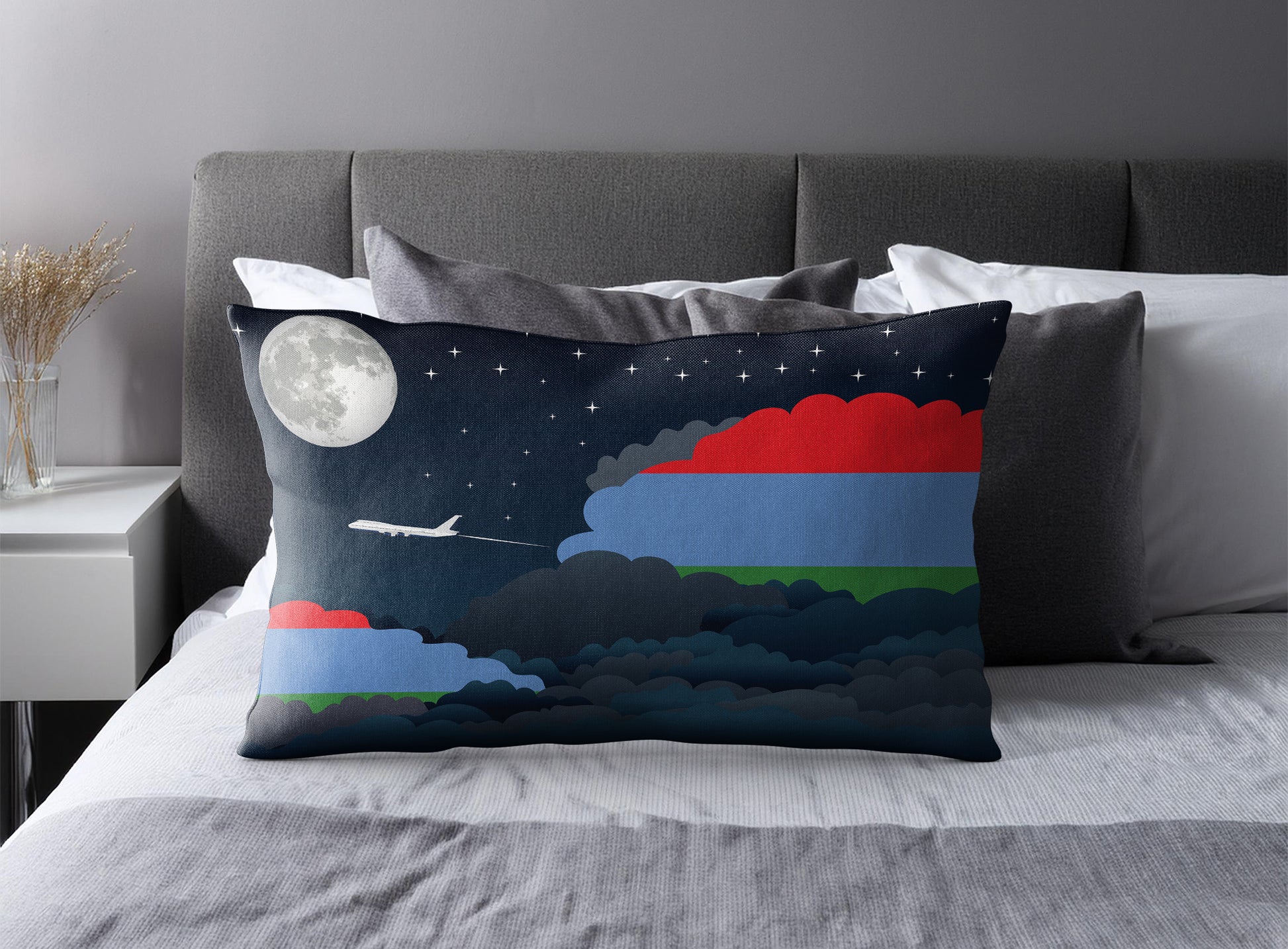 Karelia Night Clouds Pillow Case and Pillow Throw