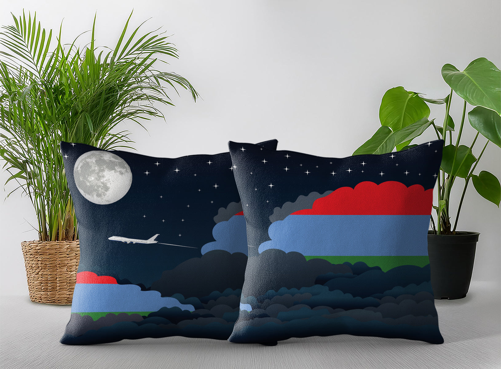 Karelia Night Clouds Pillow Case and Pillow Throw