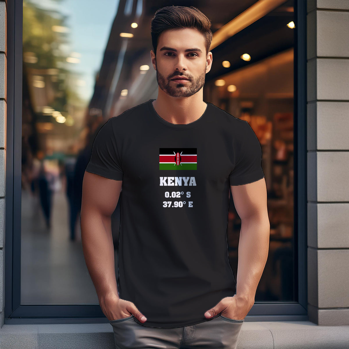 Kenya Latitude Longitude Men Unisex T-Shirt