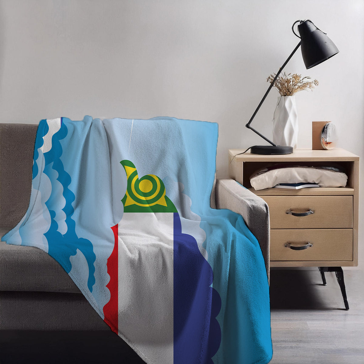 Khakassia Day Clouds Blanket Throw