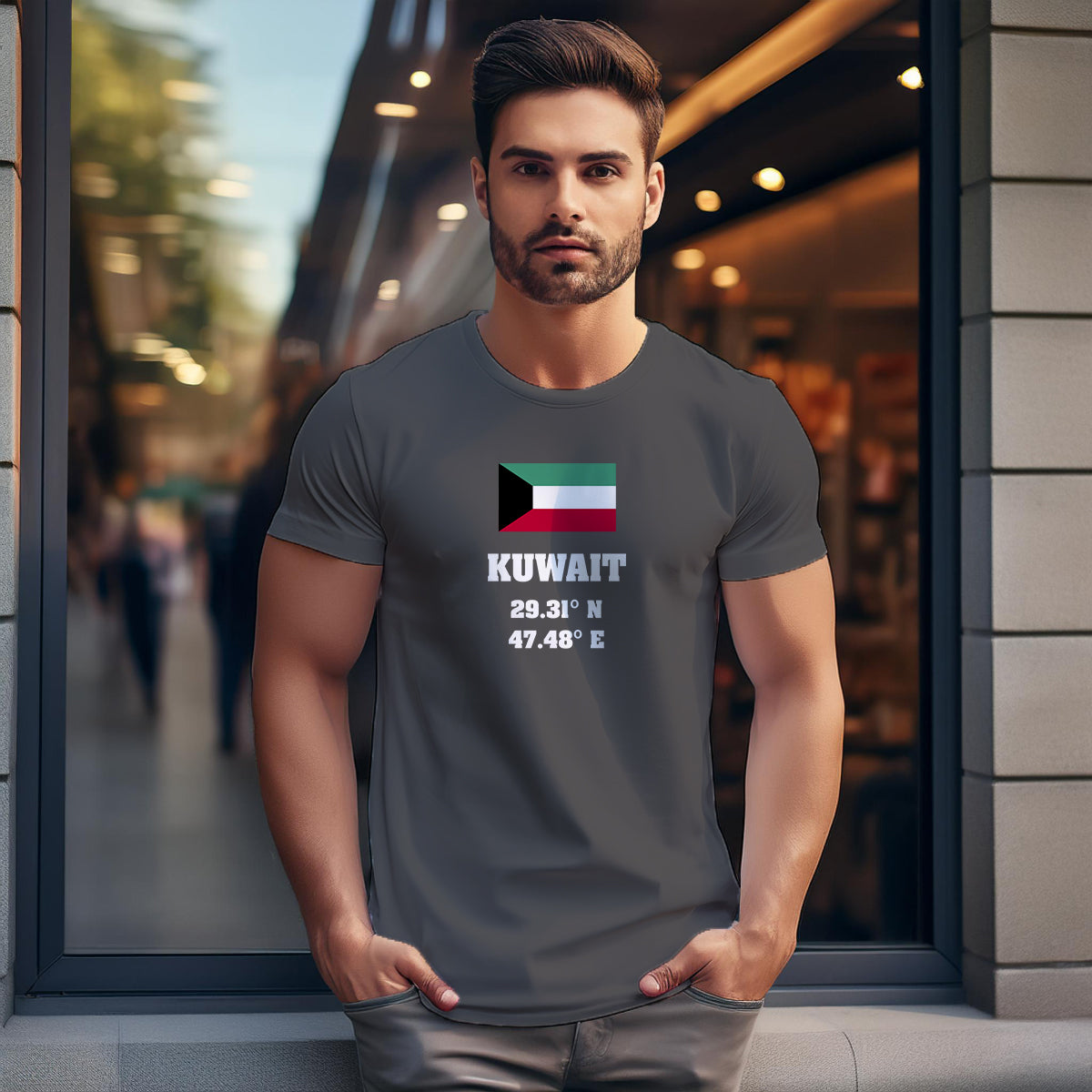 Kuwait Latitude Longitude Men Unisex T-Shirt