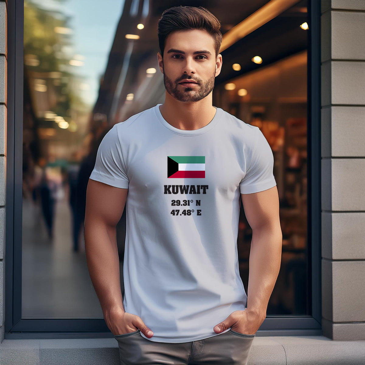 Kuwait Latitude Longitude Men Unisex T-Shirt