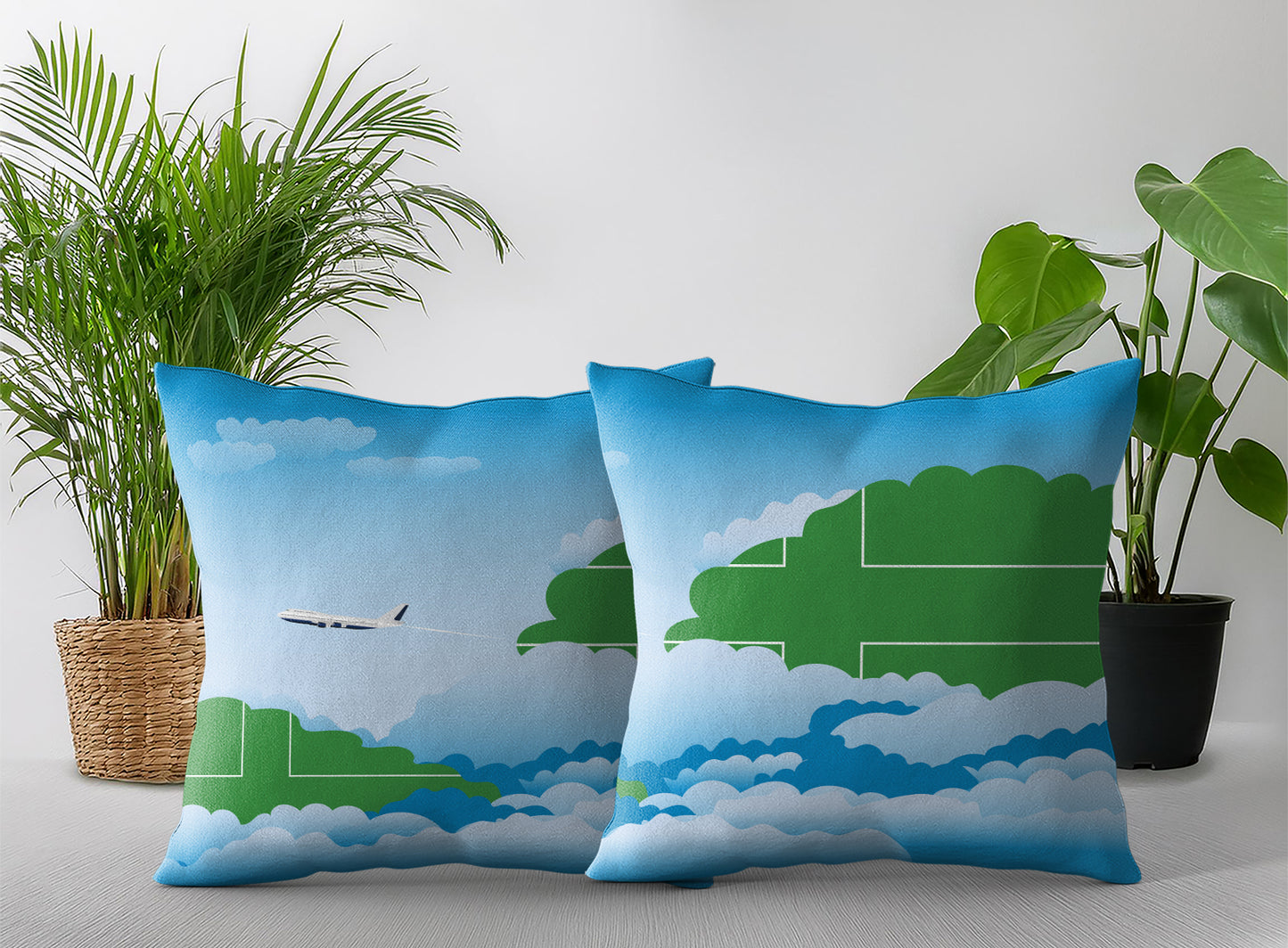Ladonia Day Clouds Pillow Case and Pillow Throw