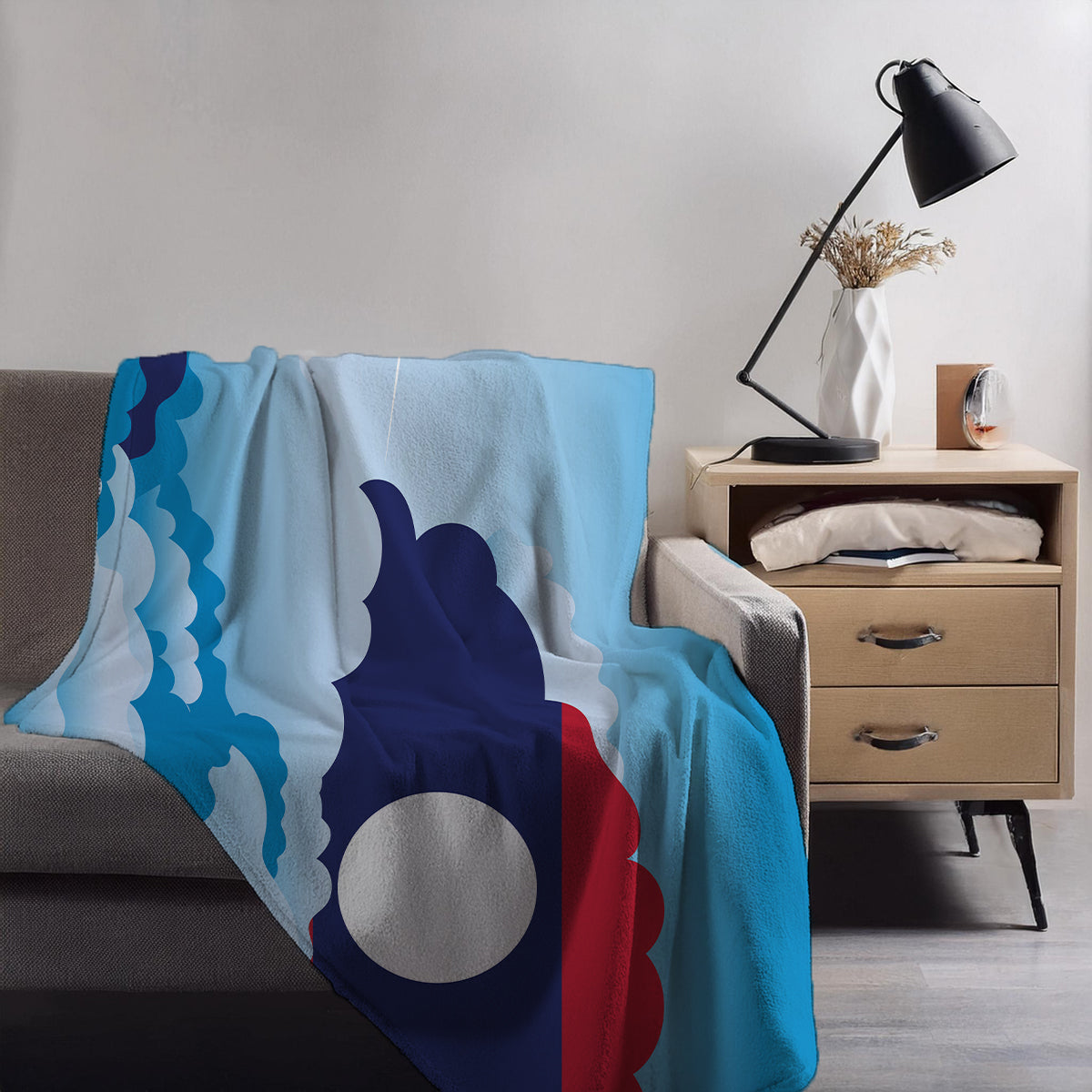 Laos Day Clouds Blanket Throw