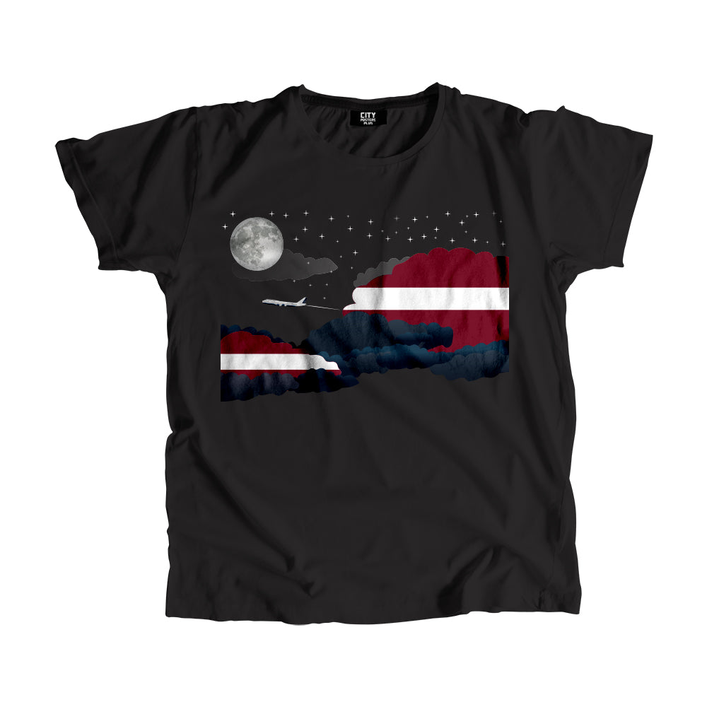 Latvia Night Clouds Men Unisex T-Shirt