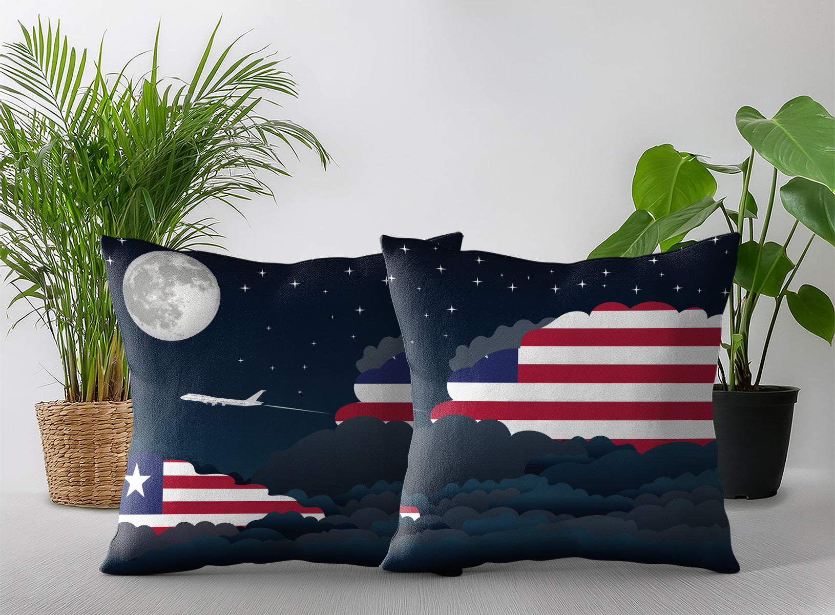 Liberia Night Clouds Pillow Case and Pillow Throw