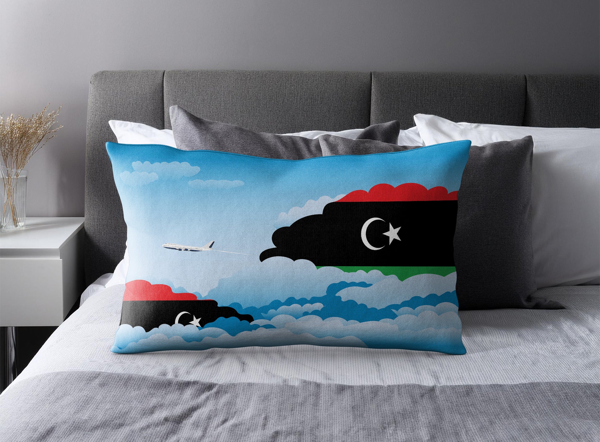Libya Day Clouds Pillow Case and Pillow Throw