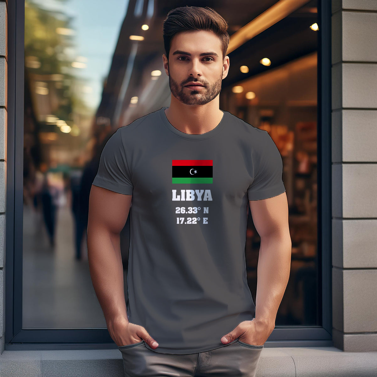 Libya Latitude Longitude Men Unisex T-Shirt