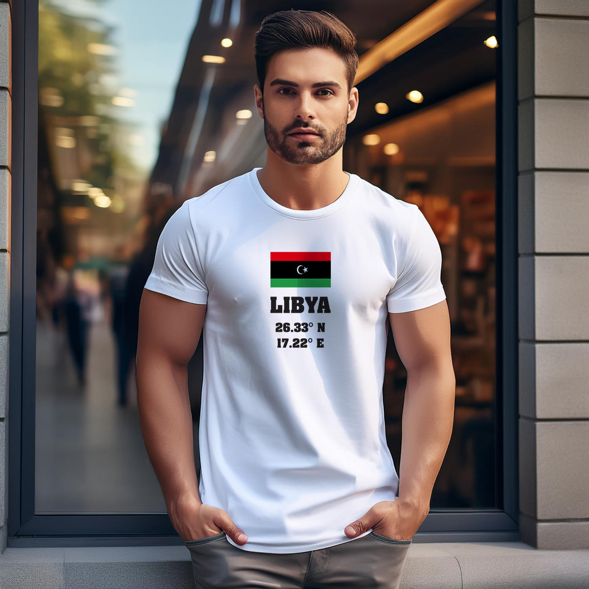 Libya Latitude Longitude Men Unisex T-Shirt