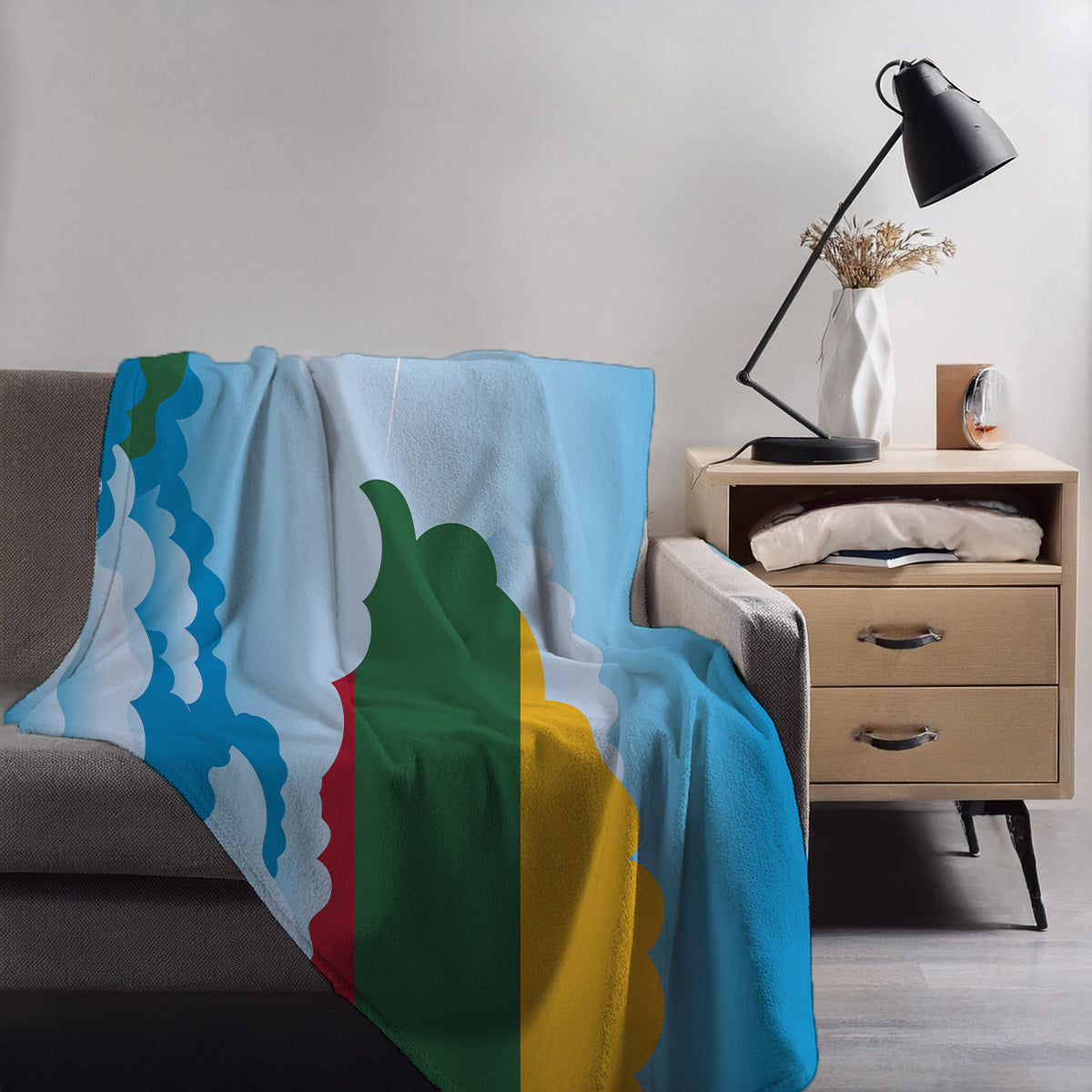 Lithuania Day Clouds Blanket Throw