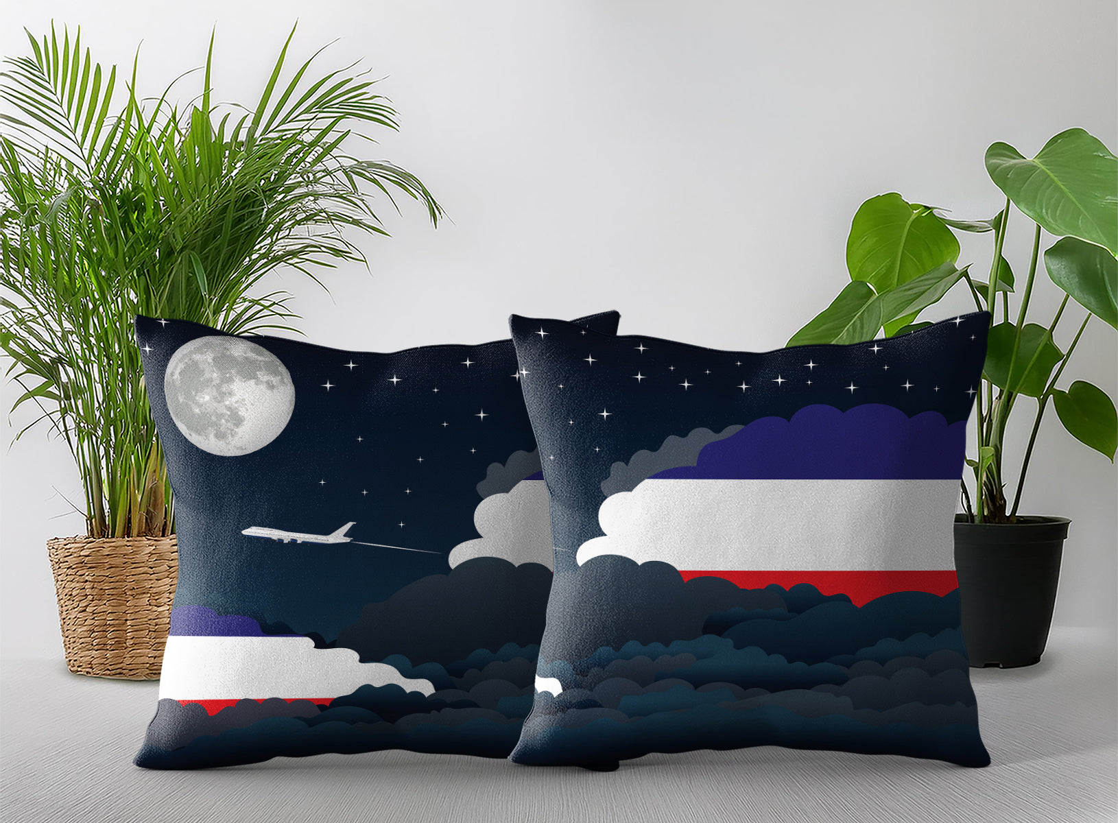 Los Altos Night Clouds Pillow Case and Pillow Throw