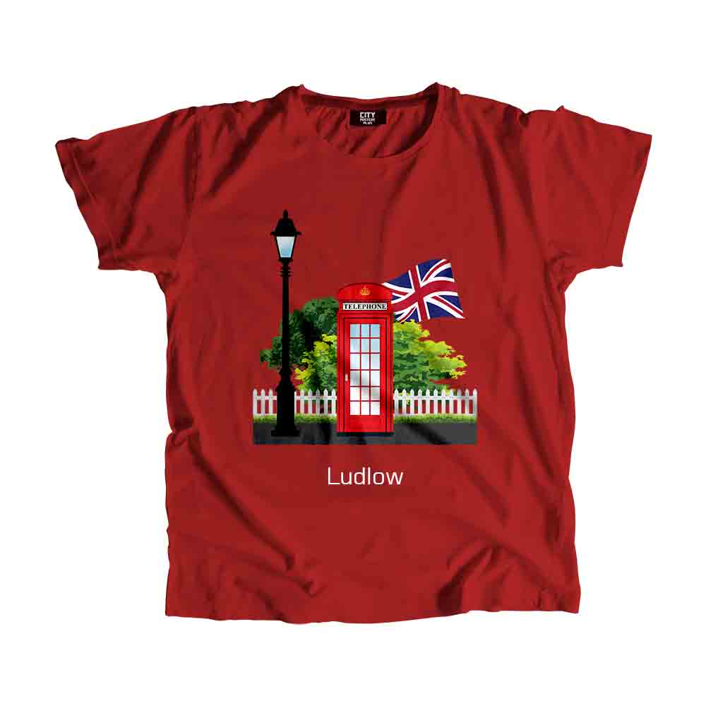 Ludlow Red Telephone Box Men Unisex T-Shirt
