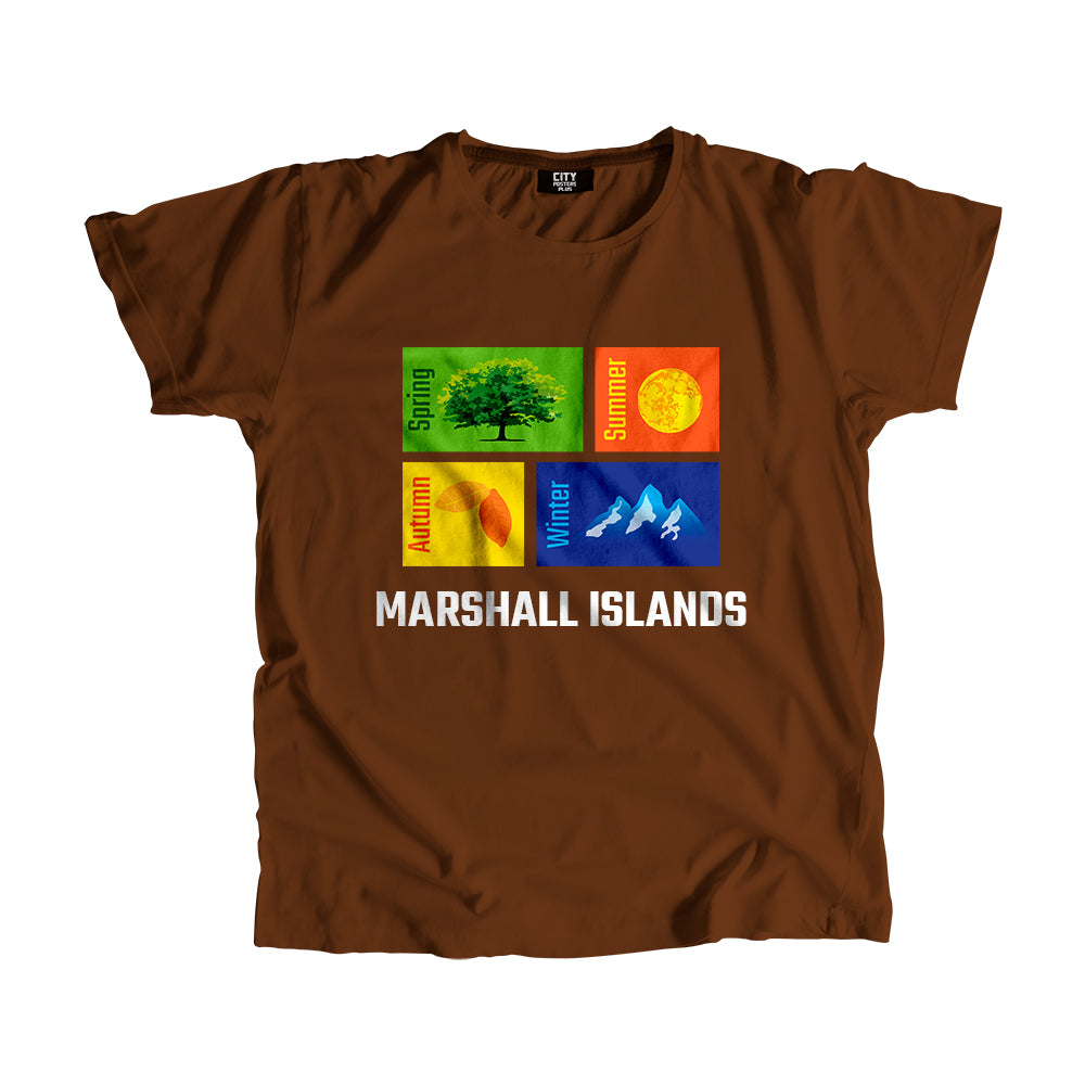 MARSHALL ISLANDS Seasons Men Unisex T-Shirt (Brown)