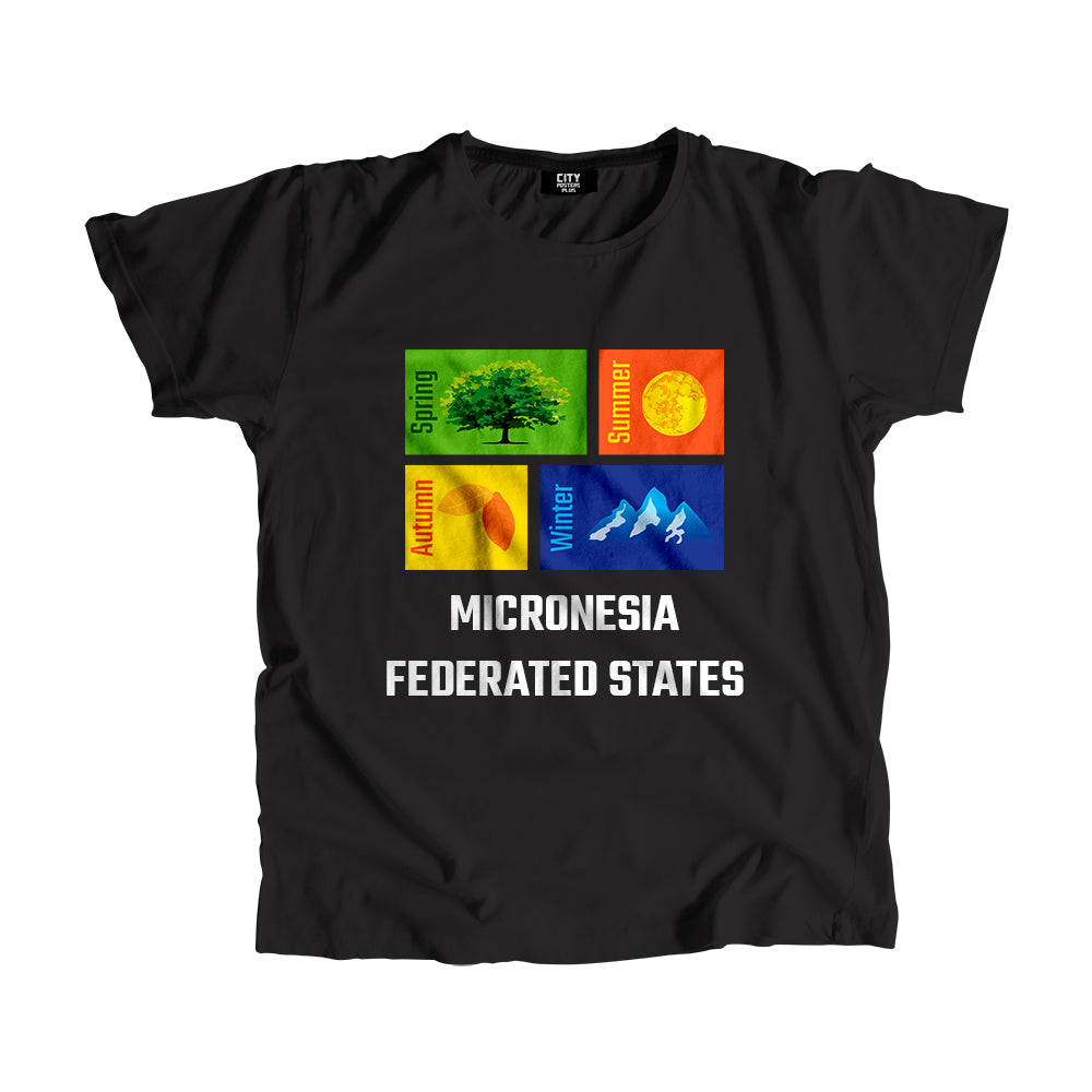 MICRONESIA FEDERATED STATES Seasons Men Unisex T-Shirt (Black)