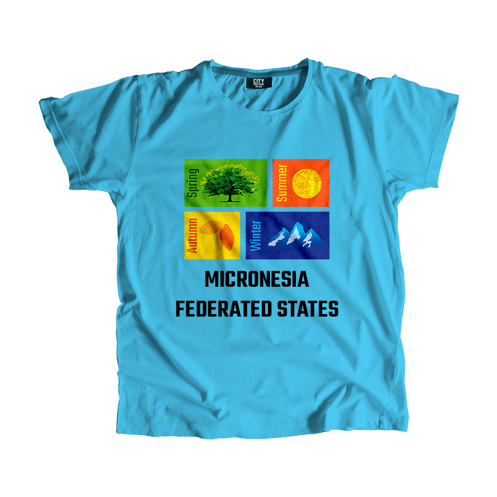 MICRONESIA FEDERATED STATES Seasons Men Unisex T-Shirt (Sky Blue)