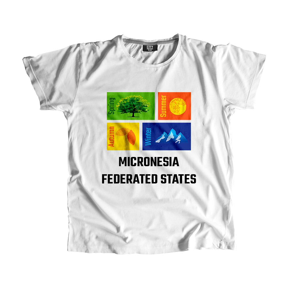 MICRONESIA FEDERATED STATES Seasons Men Unisex T-Shirt (White)