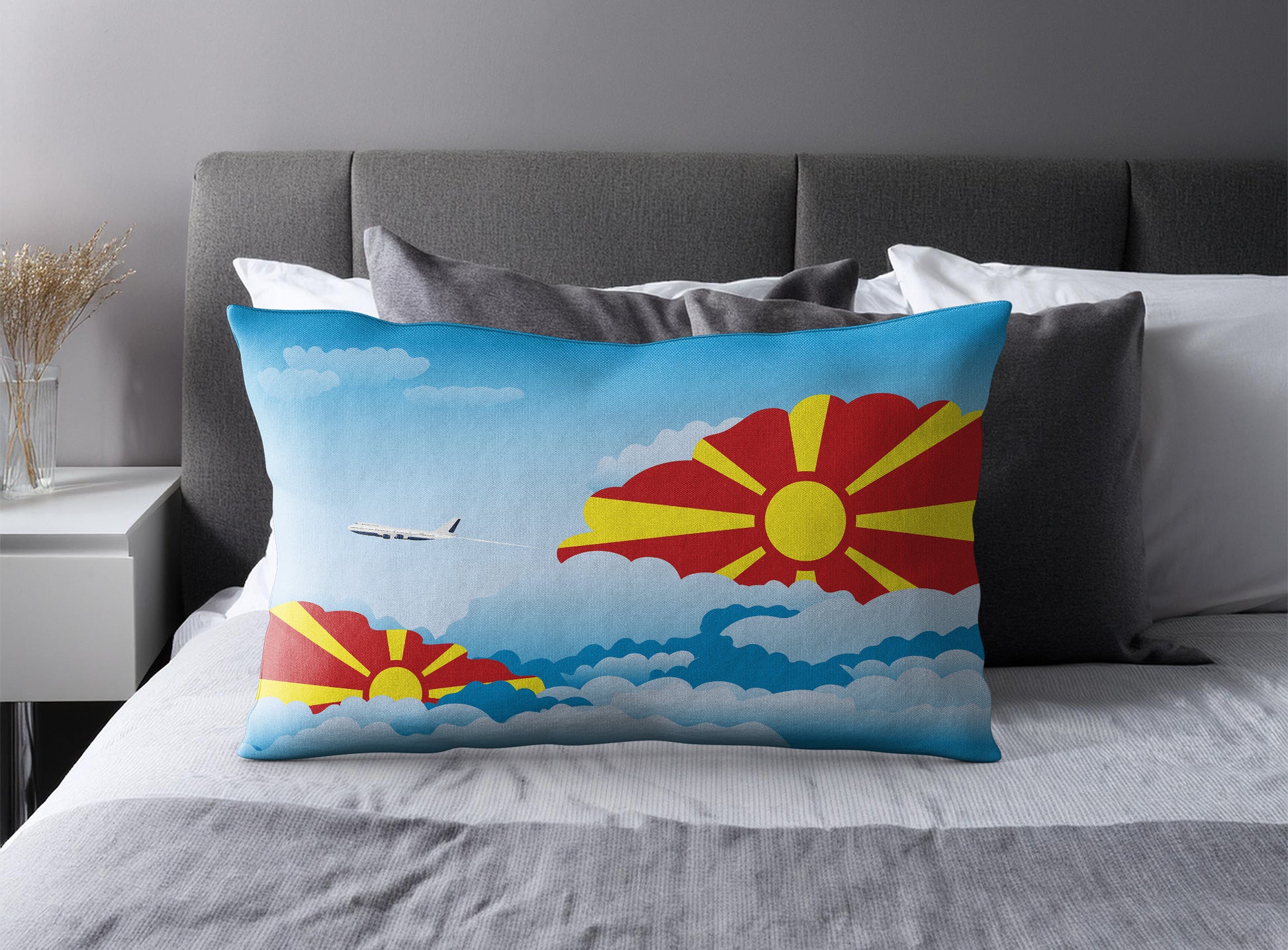 Macedonia Day Clouds Pillow Case and Pillow Throw