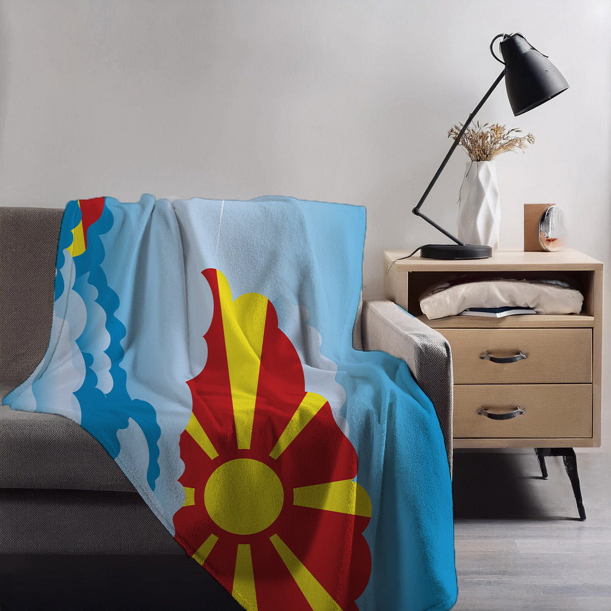 Macedonia Day Clouds Blanket Throw