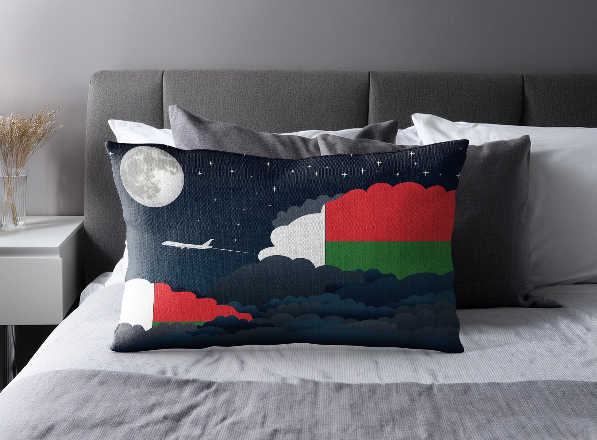 Madagascar Night Clouds Pillow Case and Pillow Throw
