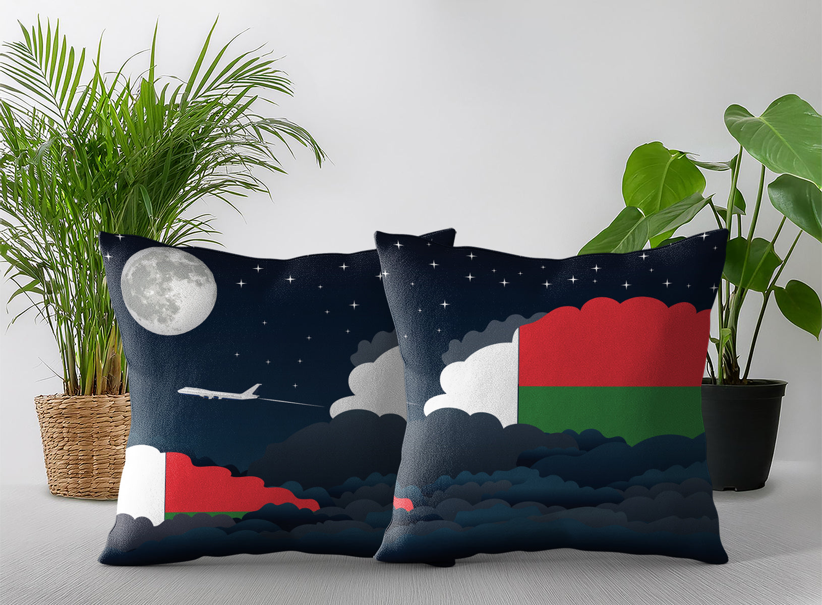 Madagascar Night Clouds Pillow Case and Pillow Throw