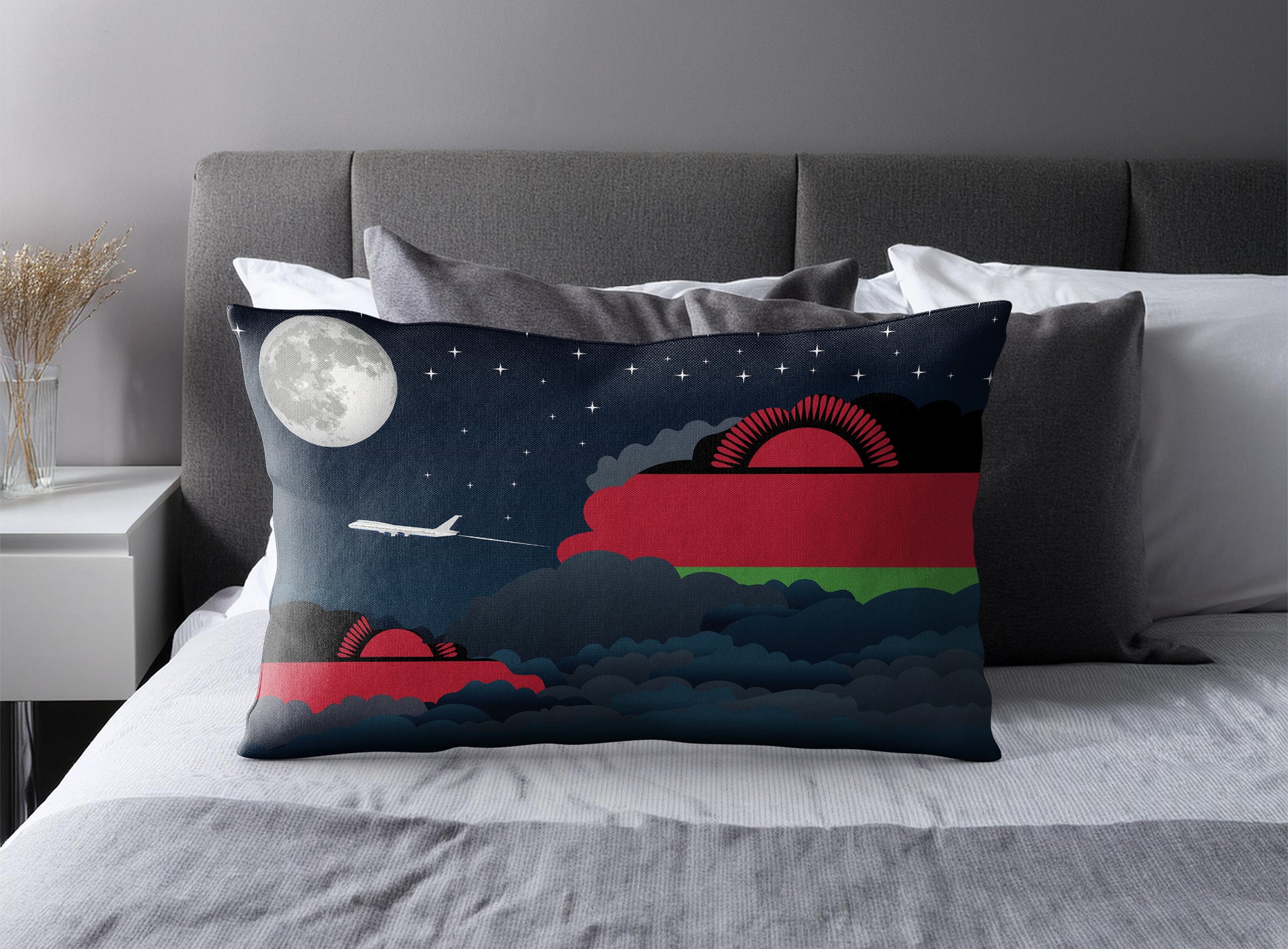 Malawi Night Clouds Pillow Case and Pillow Throw