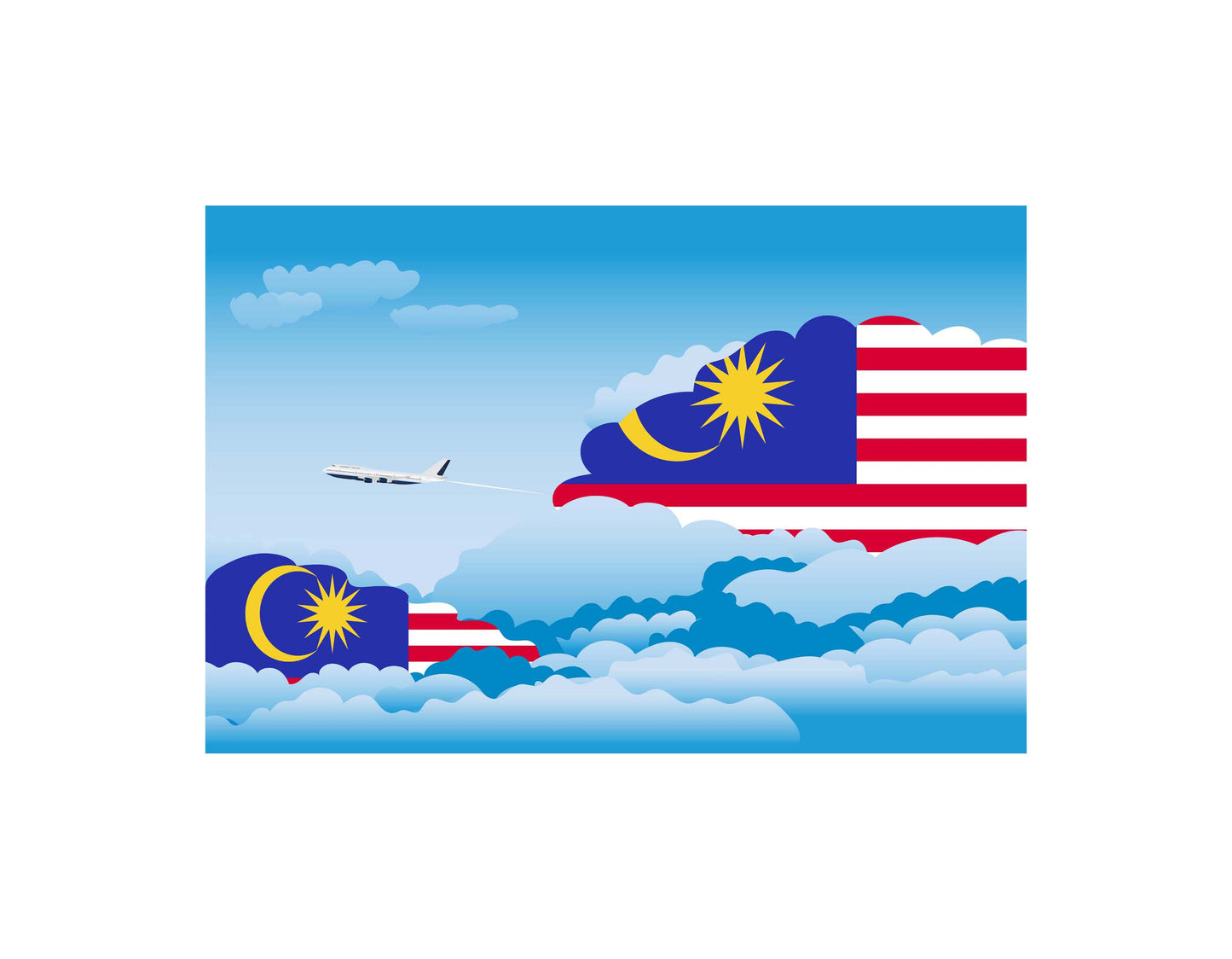Malaysia Day Clouds Blanket Throw