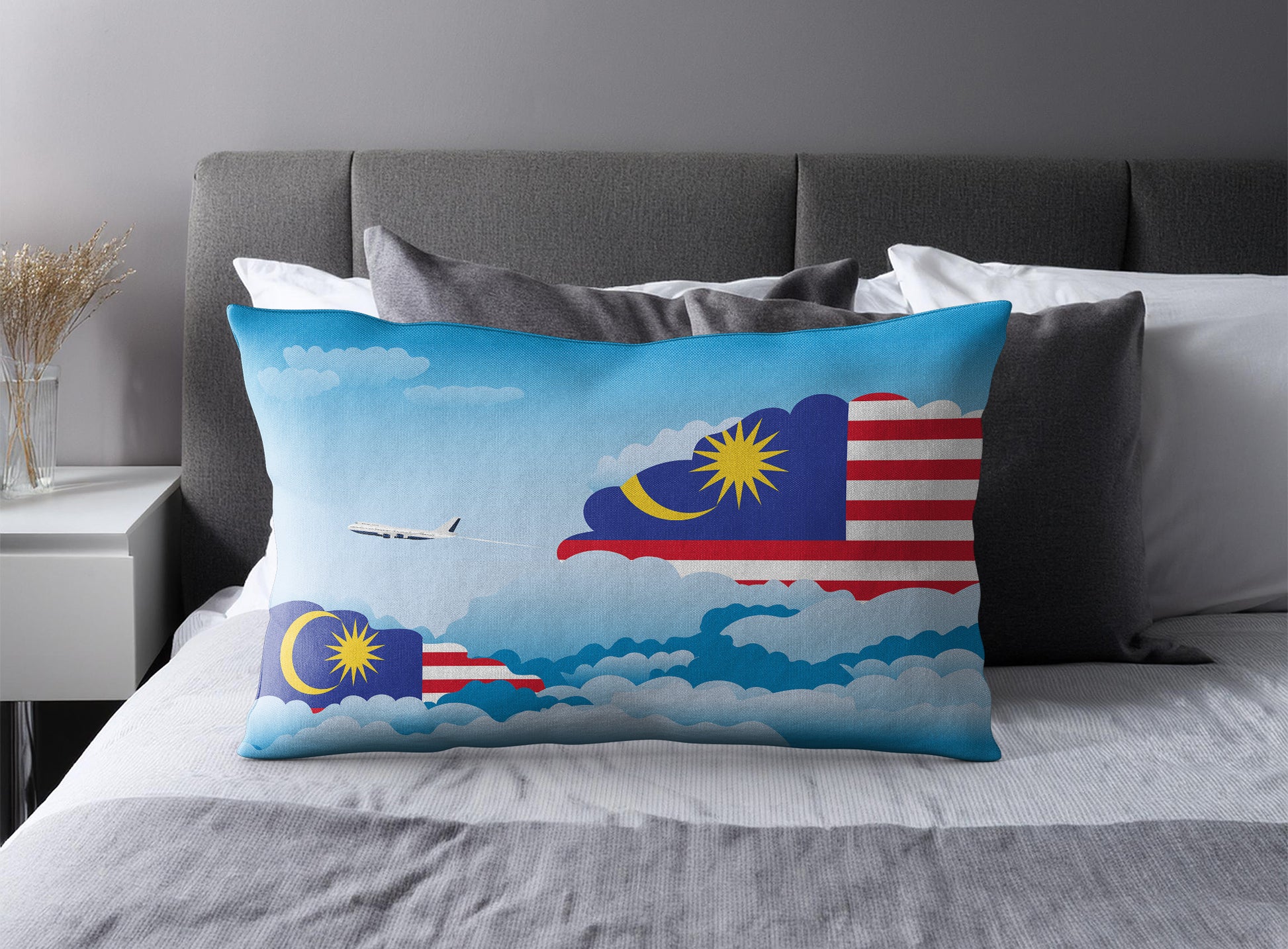Malaysia Day Clouds Pillow Case and Pillow Throw