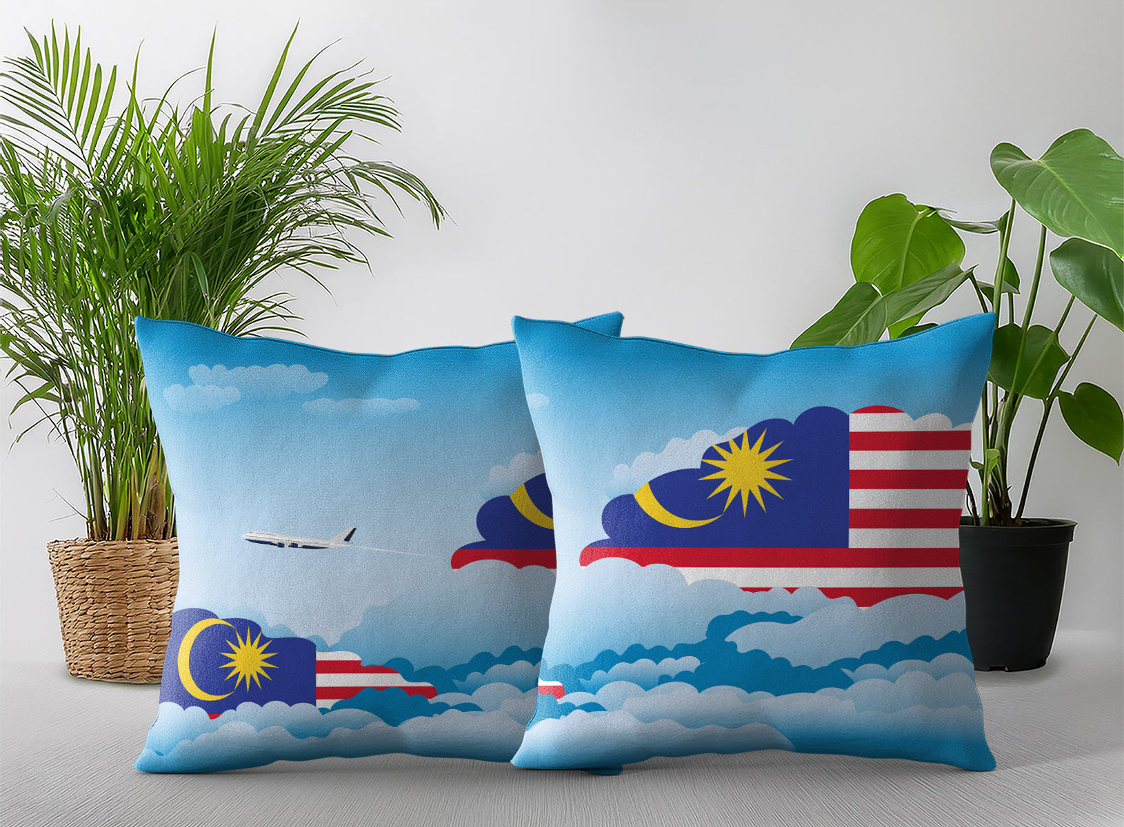 Malaysia Day Clouds Pillow Case and Pillow Throw