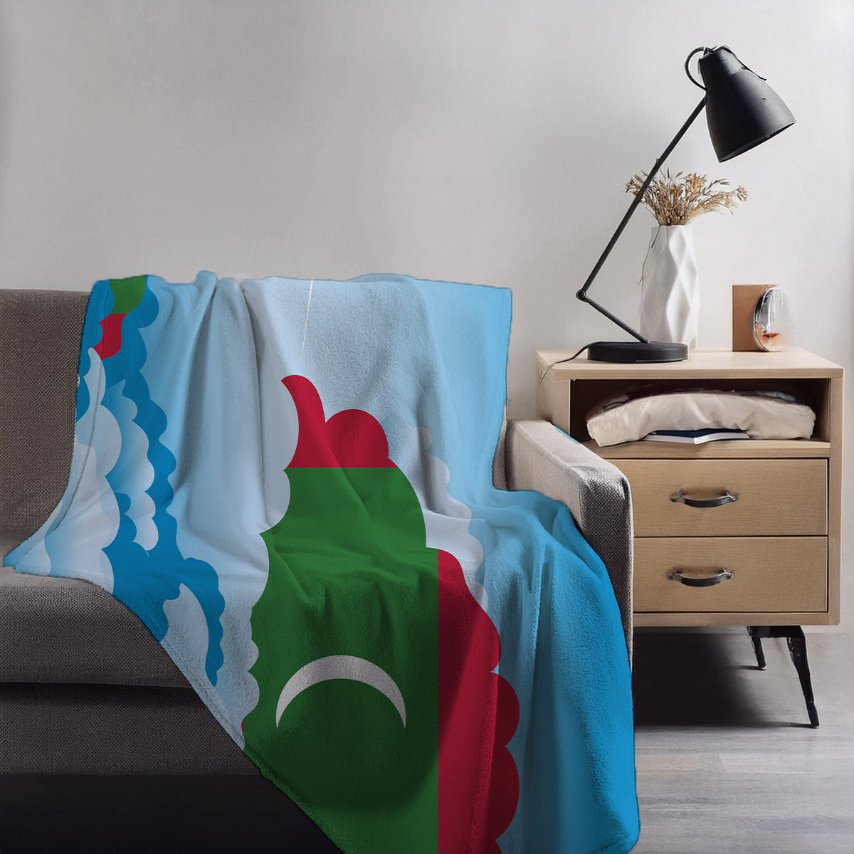 Maldives Day Clouds Blanket Throw