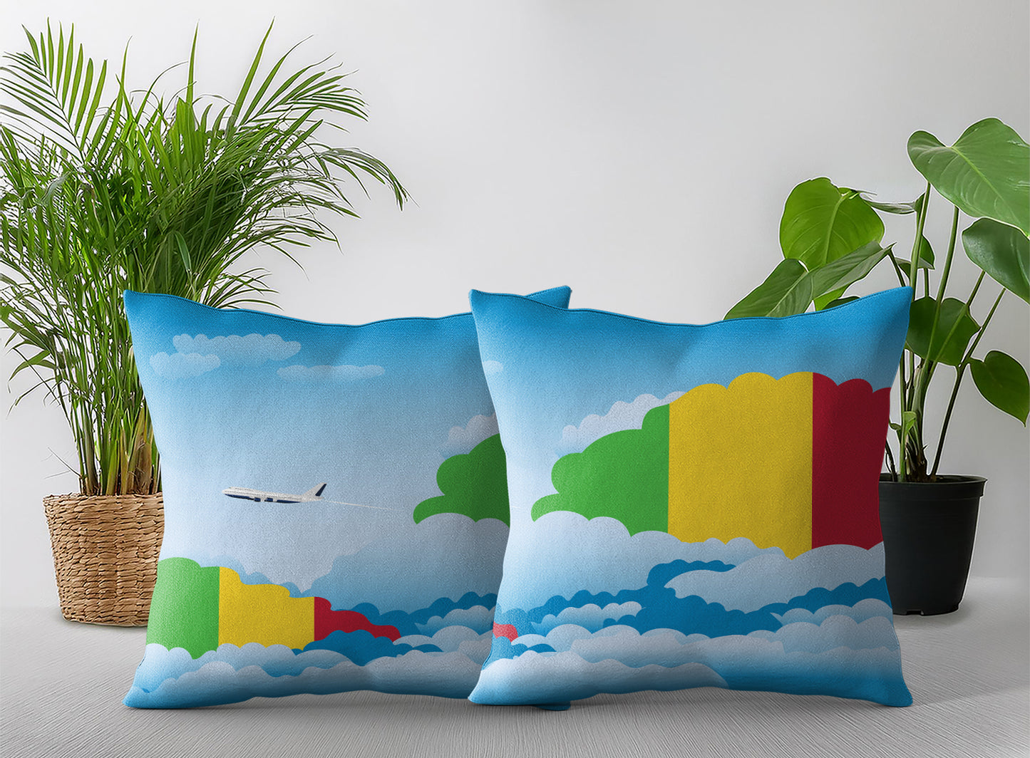Mali Day Clouds Pillow Case and Pillow Throw