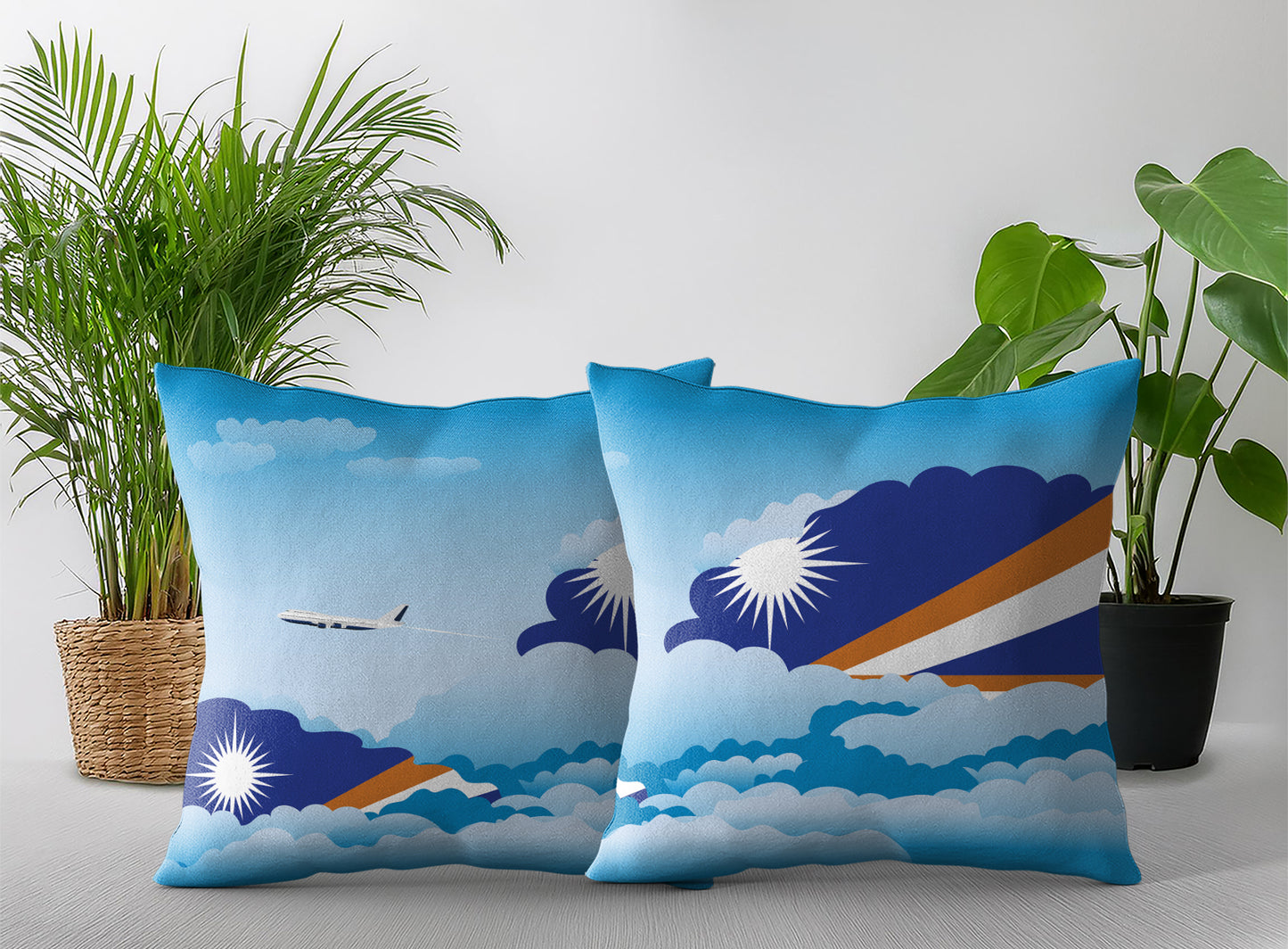 Marshall Islands Day Clouds Pillow Case and Pillow Throw