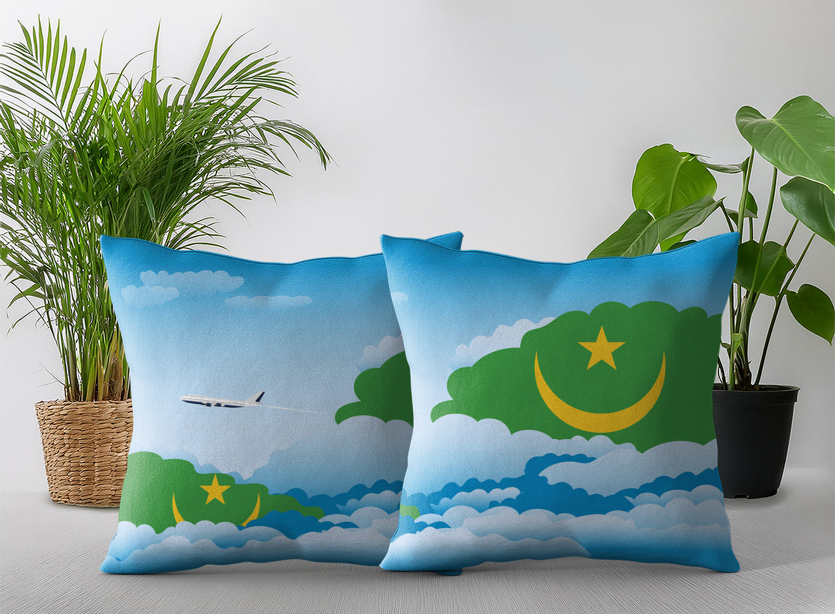 Mauritania Day Clouds Pillow Case and Pillow Throw