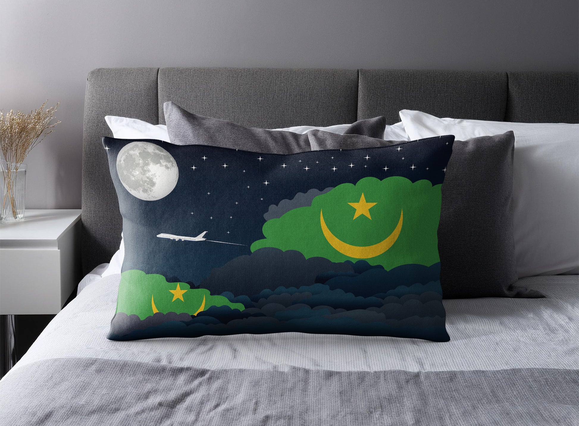Mauritania Night Clouds Pillow Case and Pillow Throw