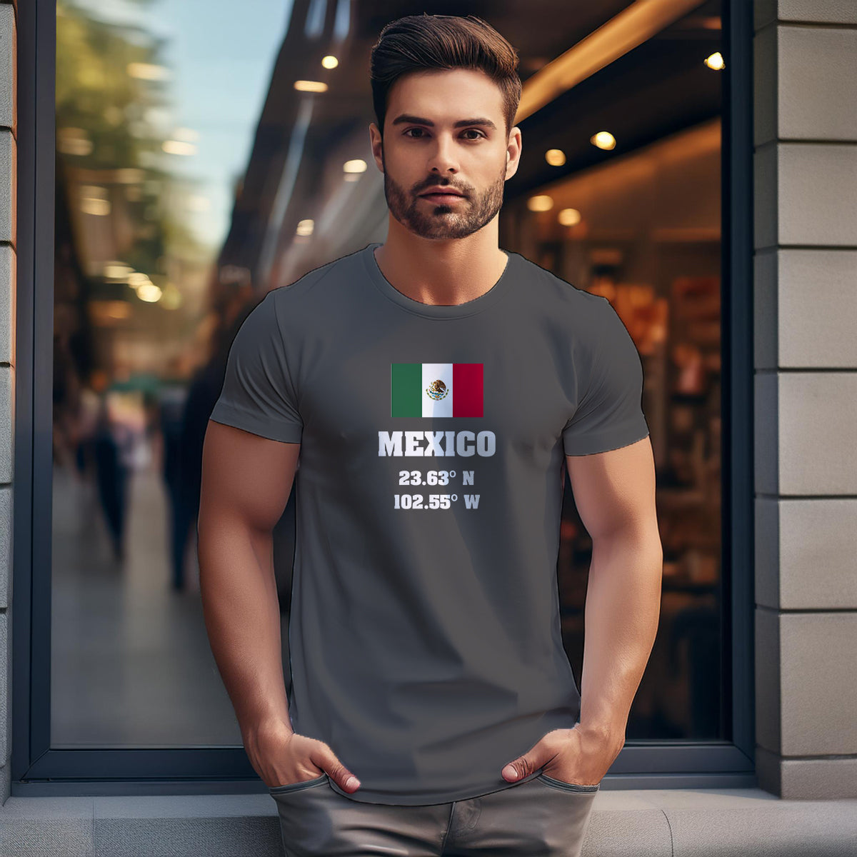 Mexico Latitude Longitude Men Unisex T-Shirt