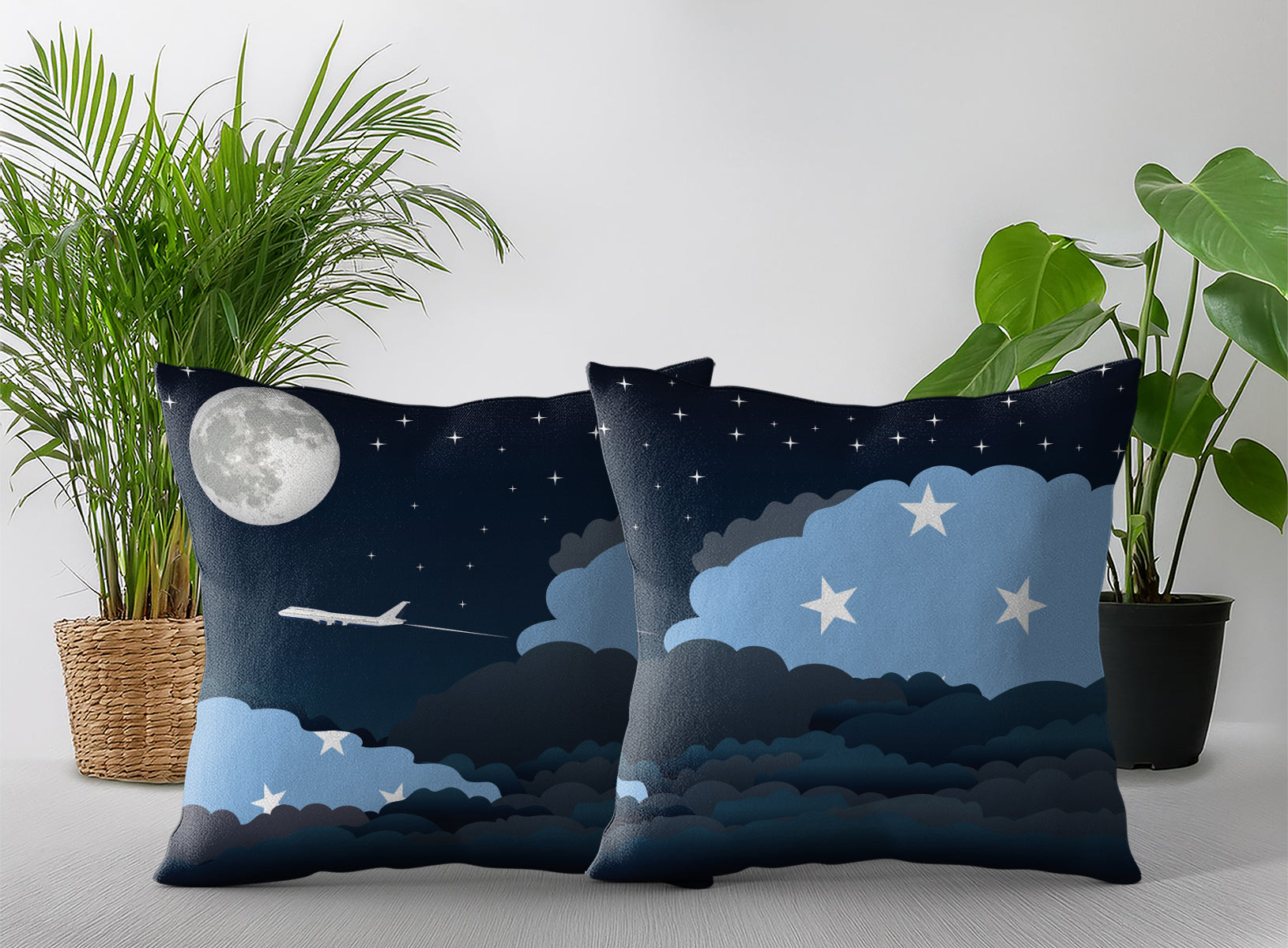 Micronesia Federated States Night Clouds Pillow Case and Pillow Throw