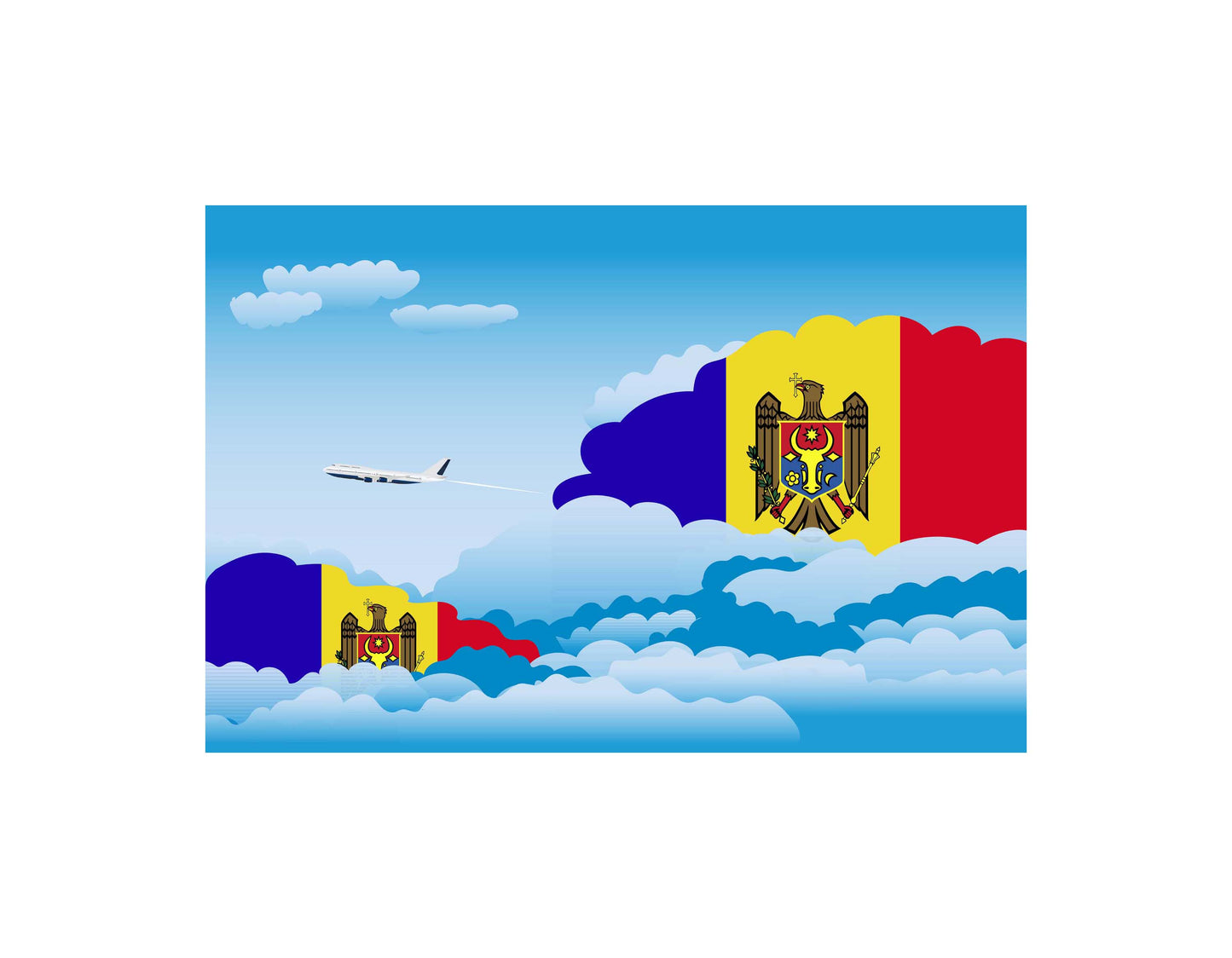 Moldova Day Clouds Blanket Throw