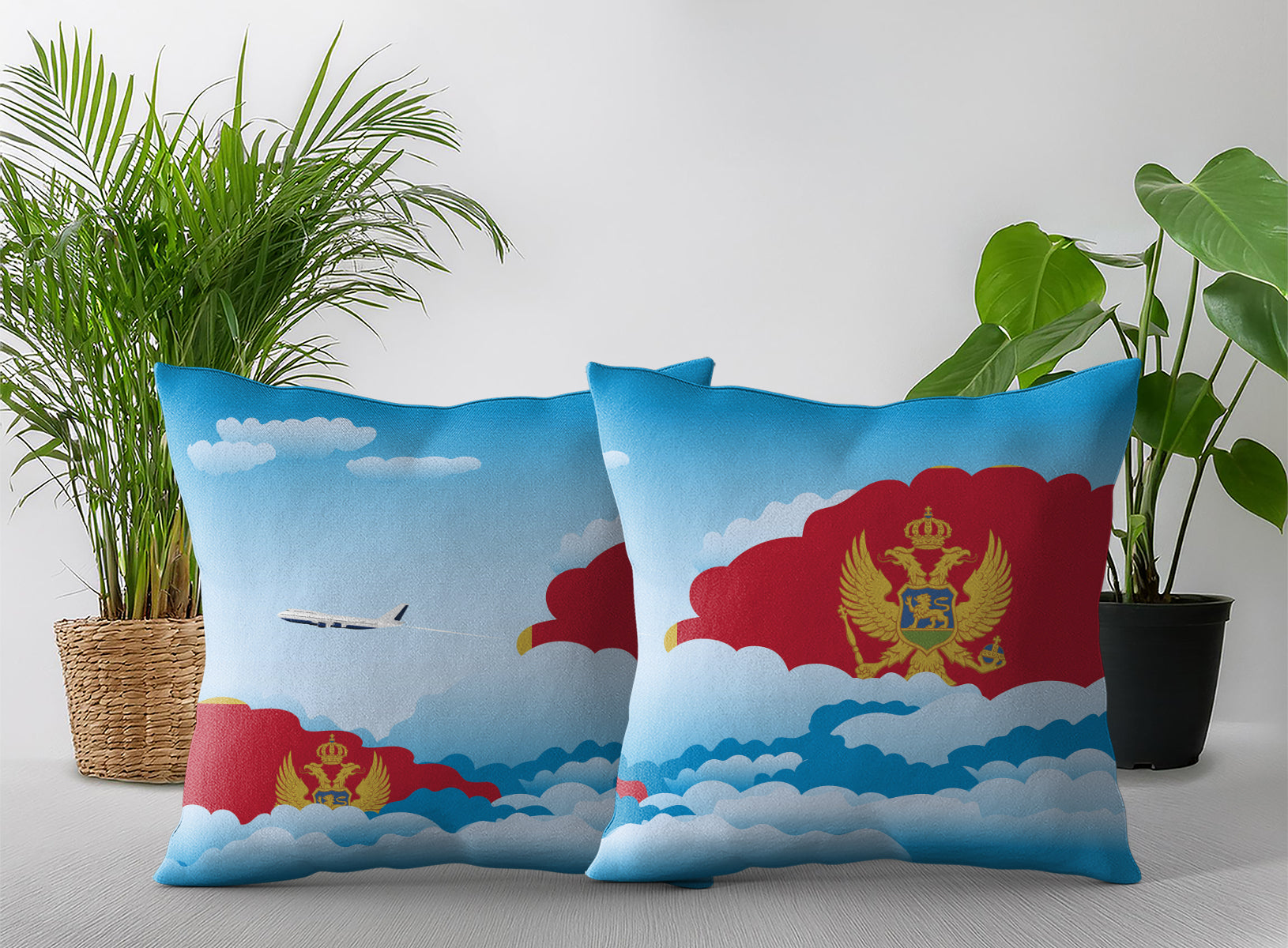 Montenegro Day Clouds Pillow Case and Pillow Throw
