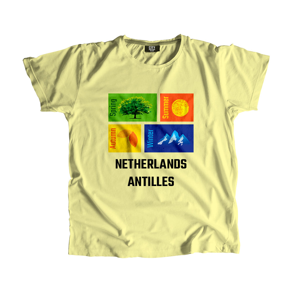 NETHERLANDS ANTILLES Seasons Men Unisex T-Shirt (Butter Yellow)