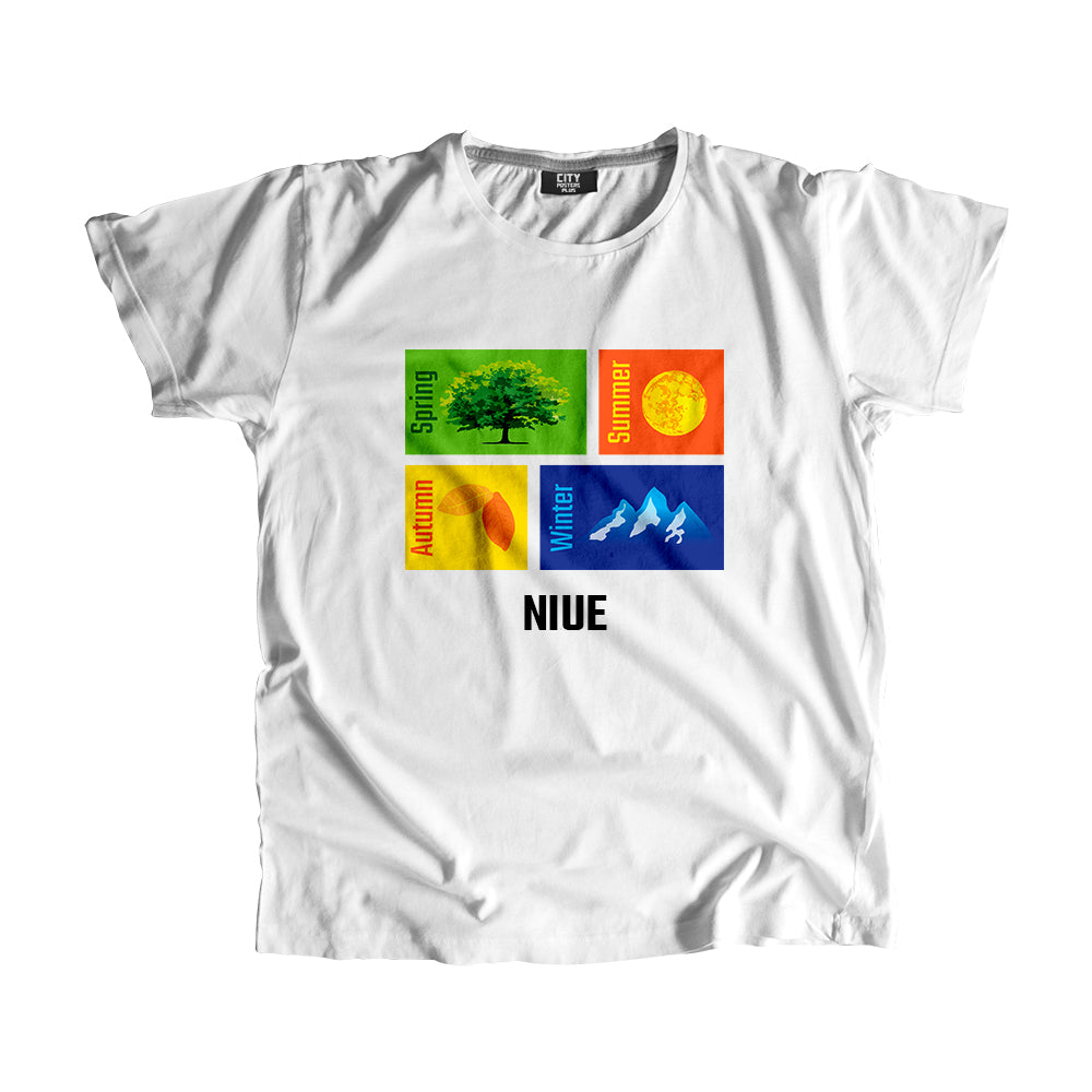 NIUE Seasons Men Unisex T-Shirt (White)