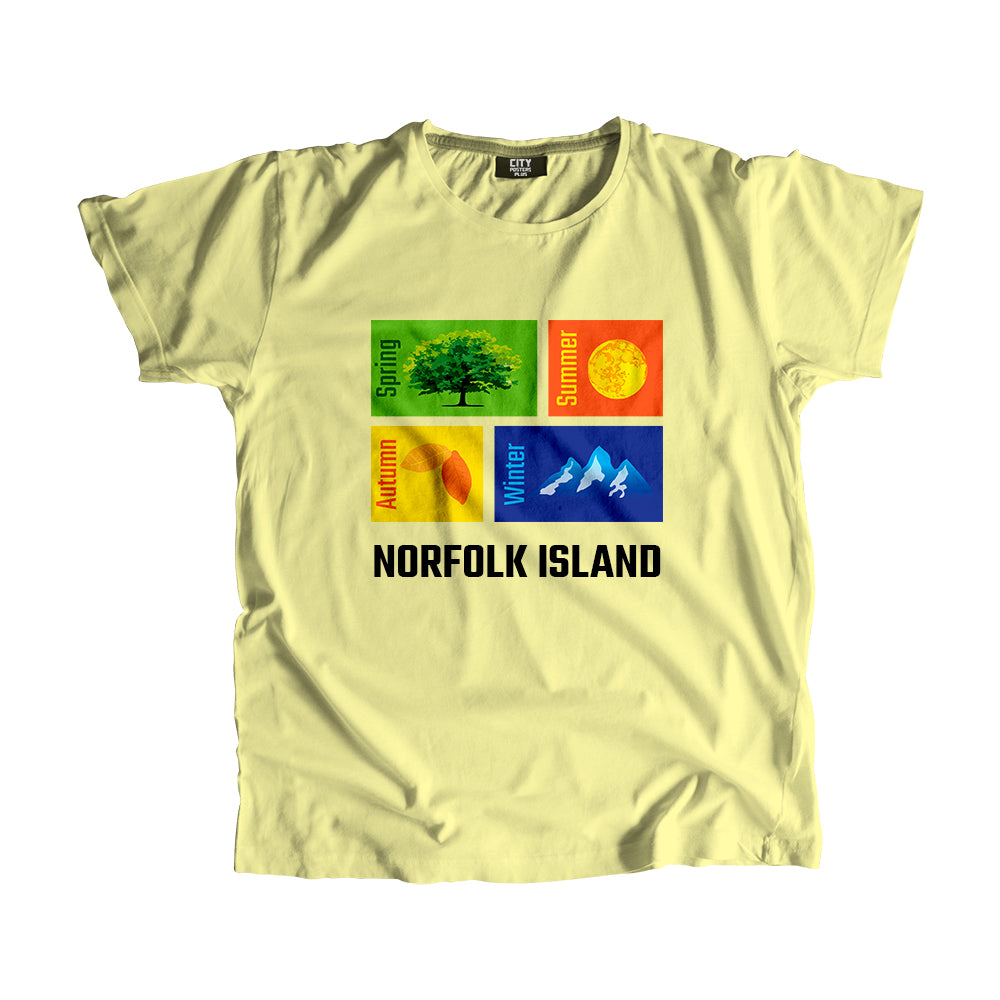 NORFOLK ISLAND Seasons Men Unisex T-Shirt (Butter Yellow)