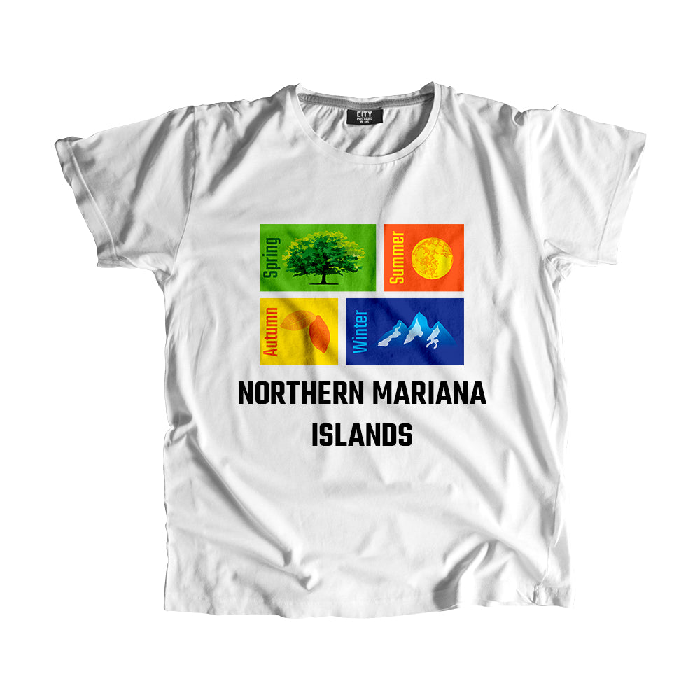NORTHERN MARIANA ISLANDS Seasons Men Unisex T-Shirt (White)