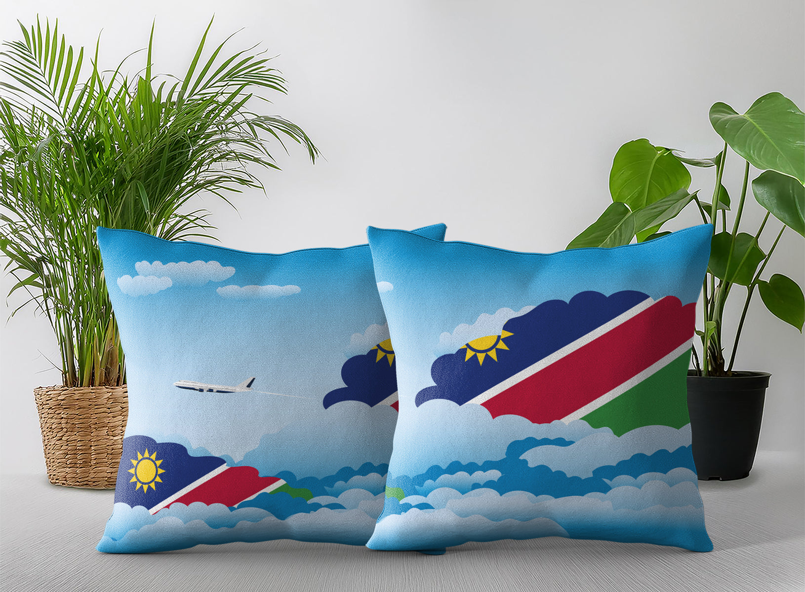 Namibia Day Clouds Pillow Case and Pillow Throw