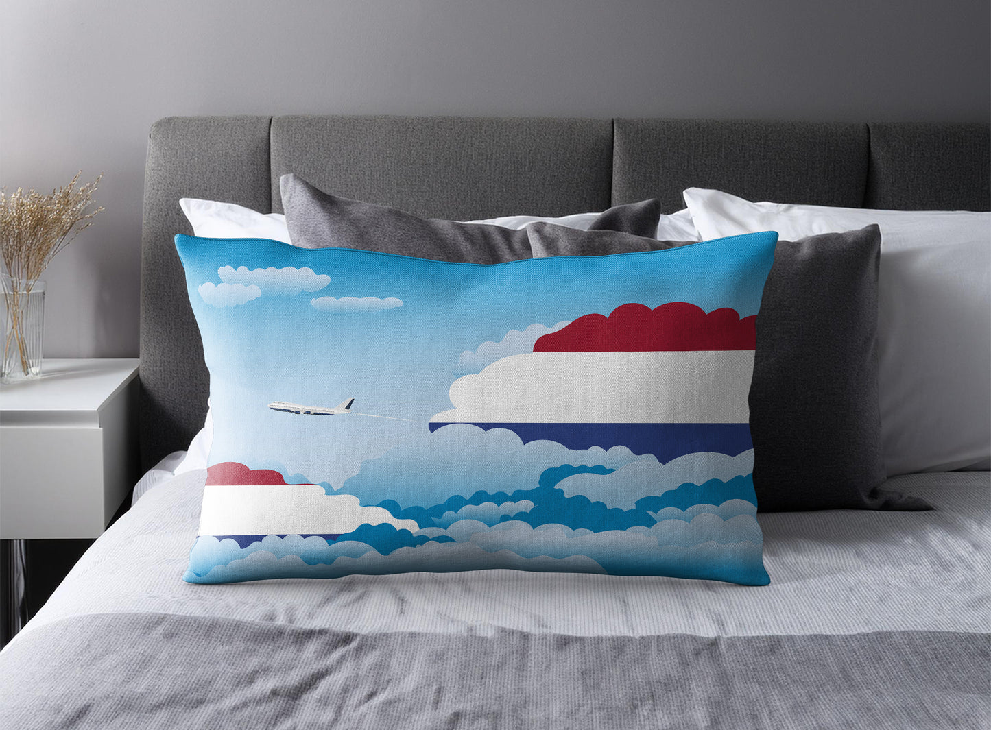 Netherlands Day Clouds Pillow Case and Pillow Throw