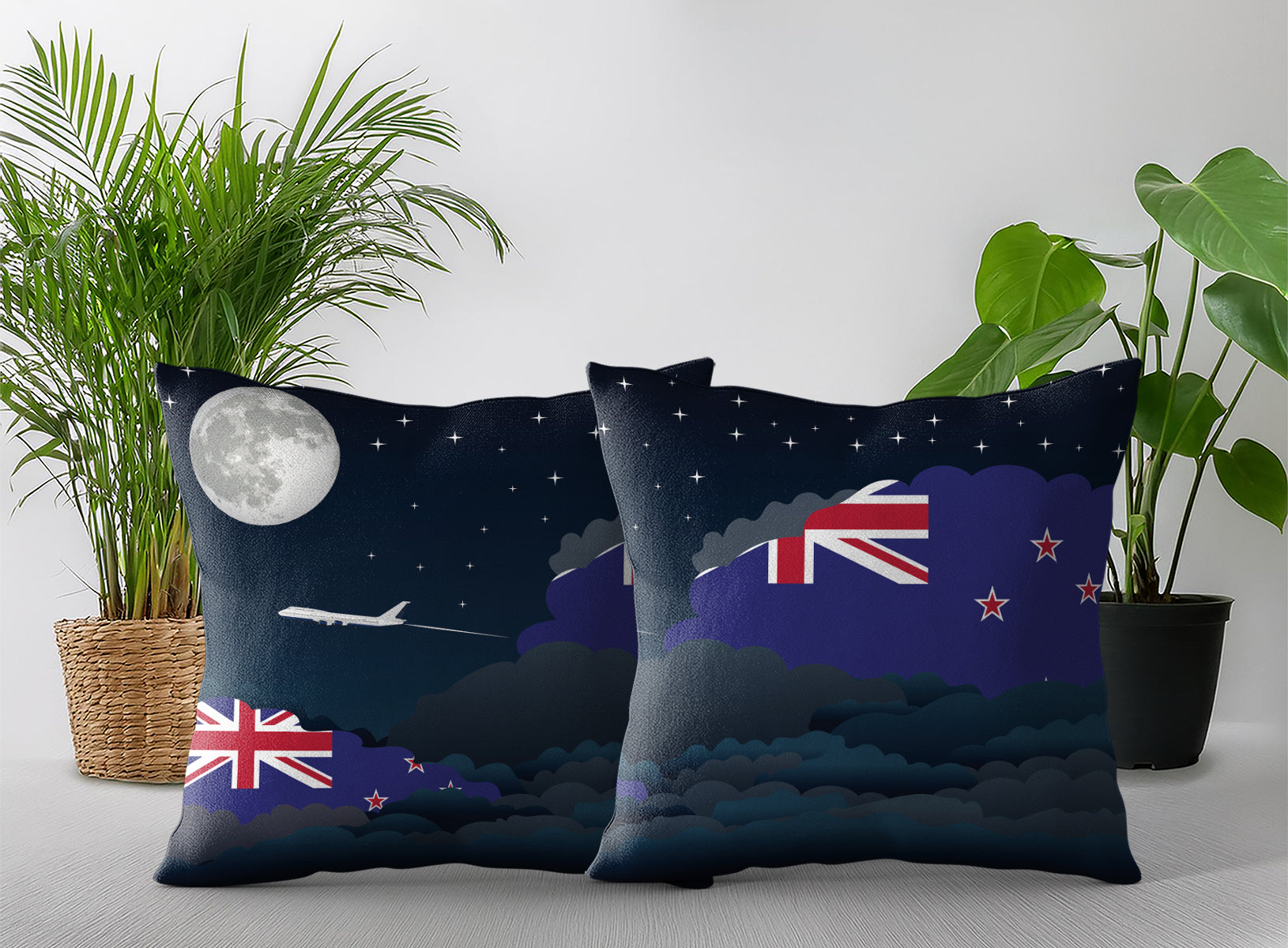 New Zealand Night Clouds Pillow Case and Pillow Throw