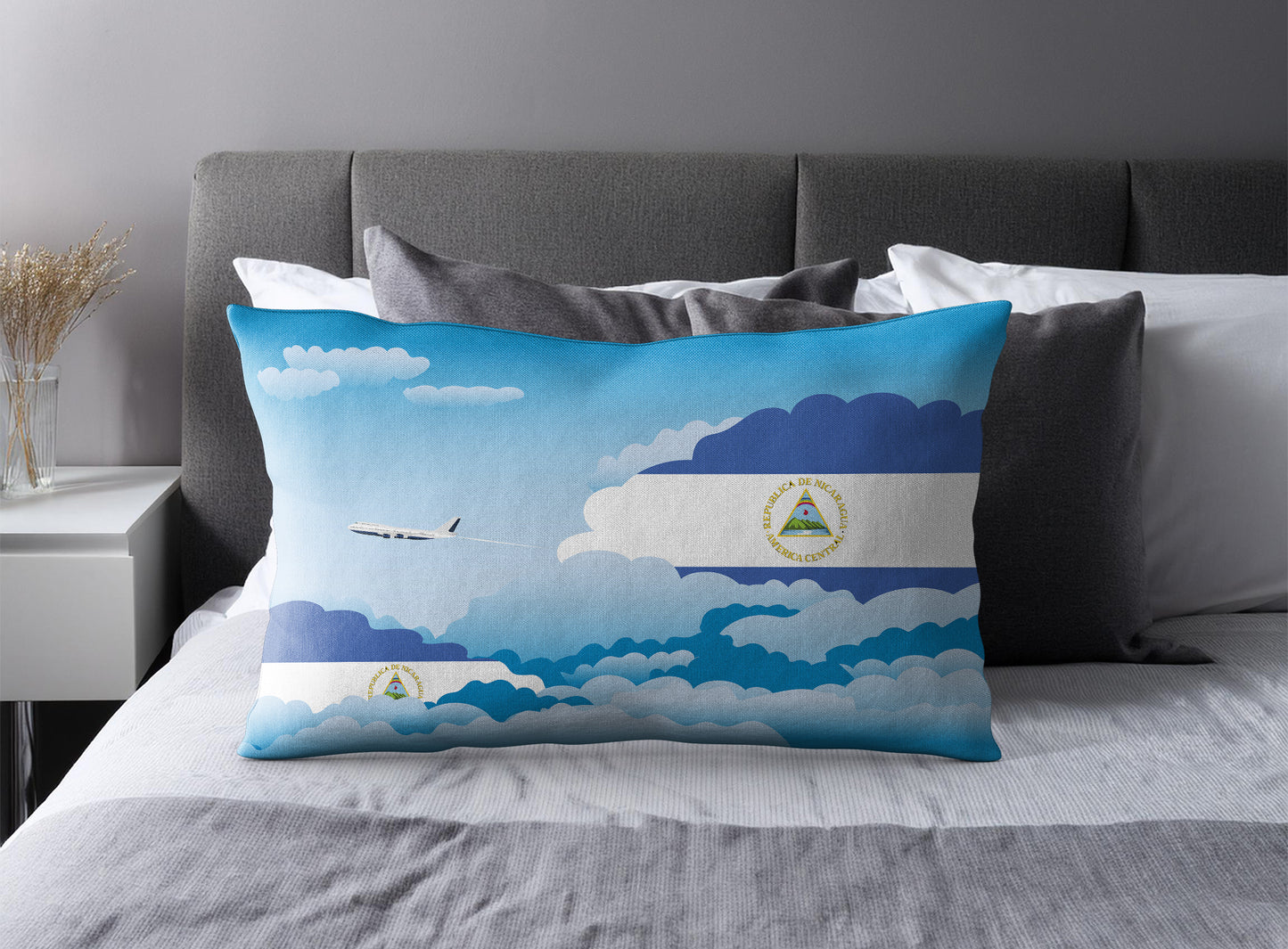 Nicaragua Day Clouds Pillow Case and Pillow Throw